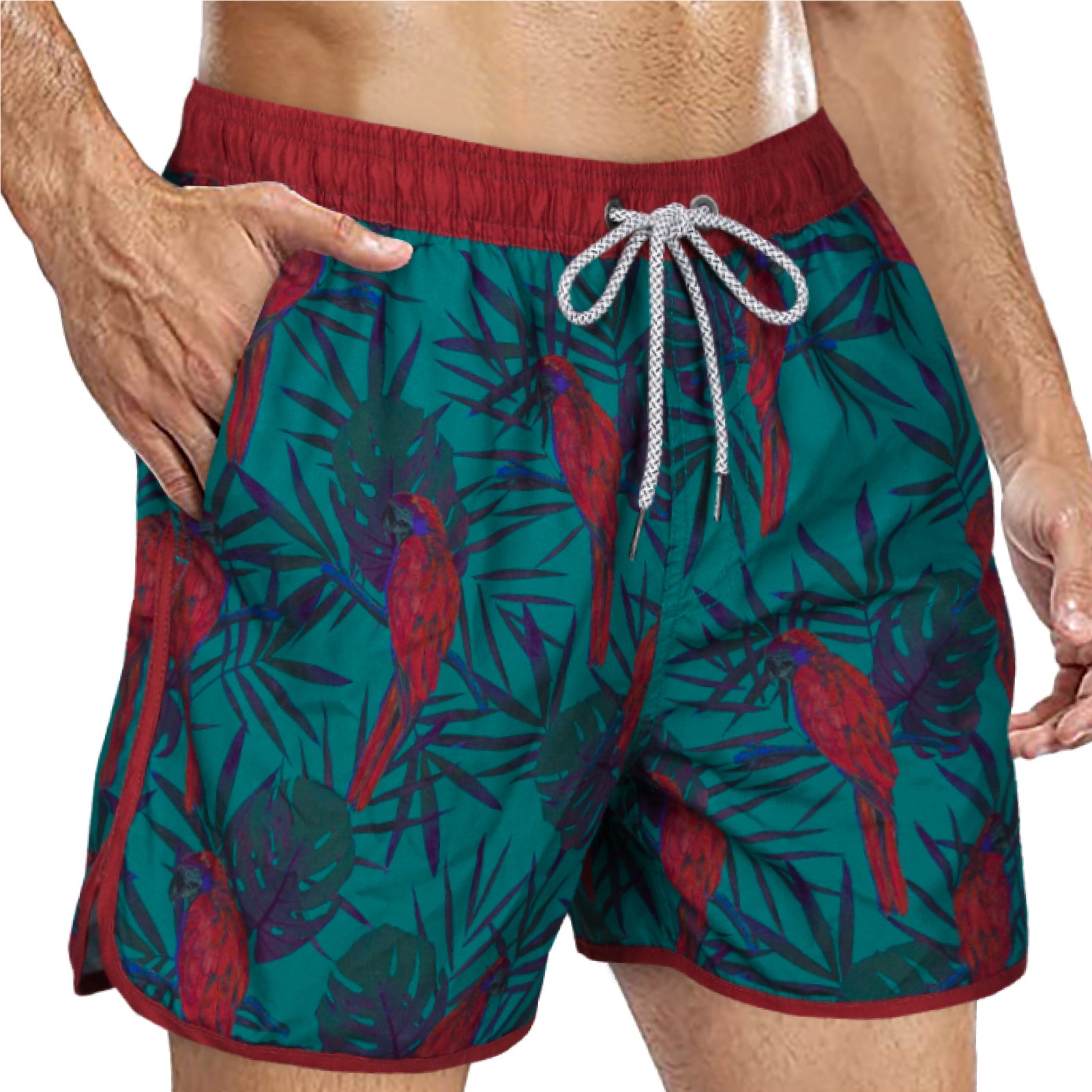 Men's Mesh Lining Vintage Swim Trunks