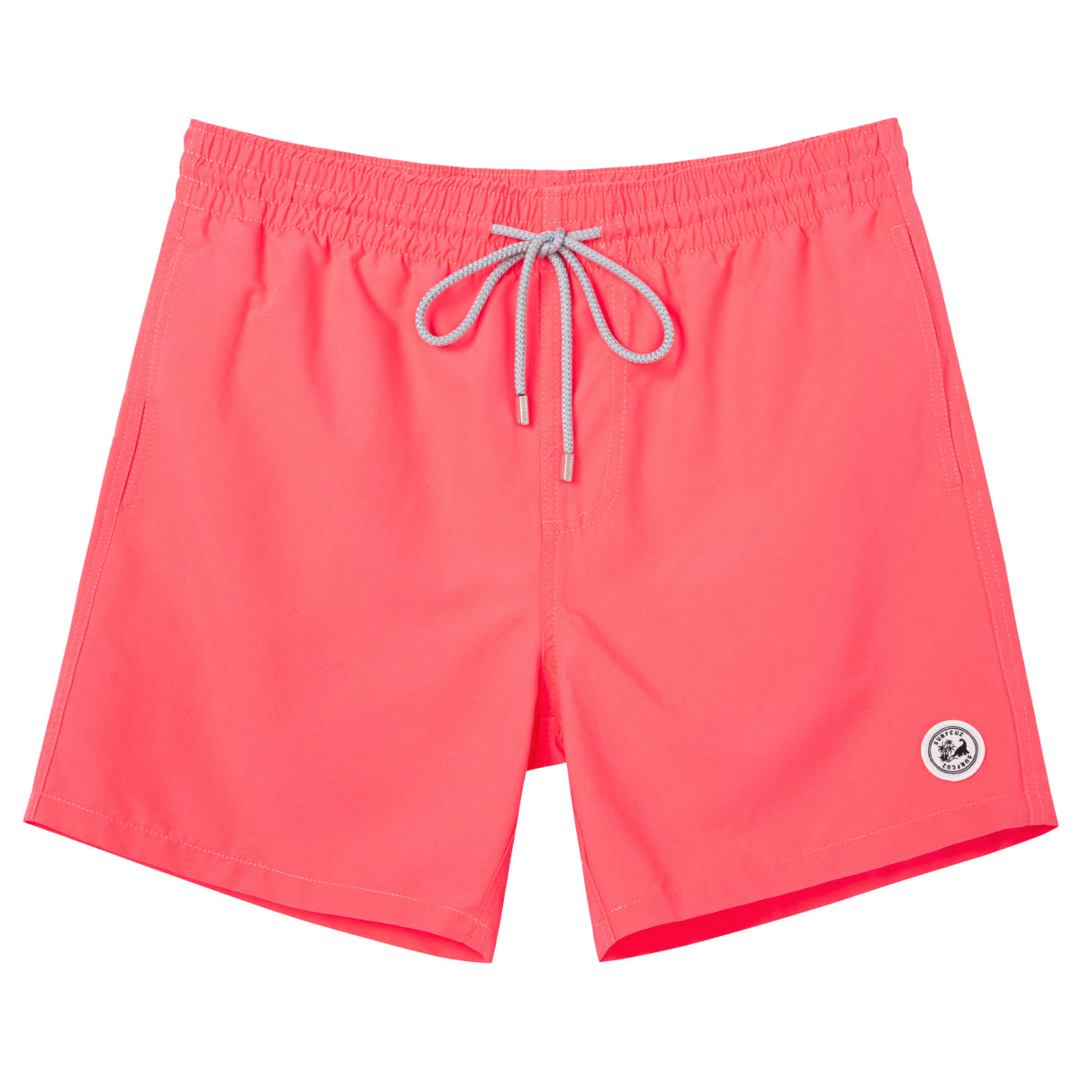 Men's Solid Color Swim Trunk With Mesh Liner & Pockets