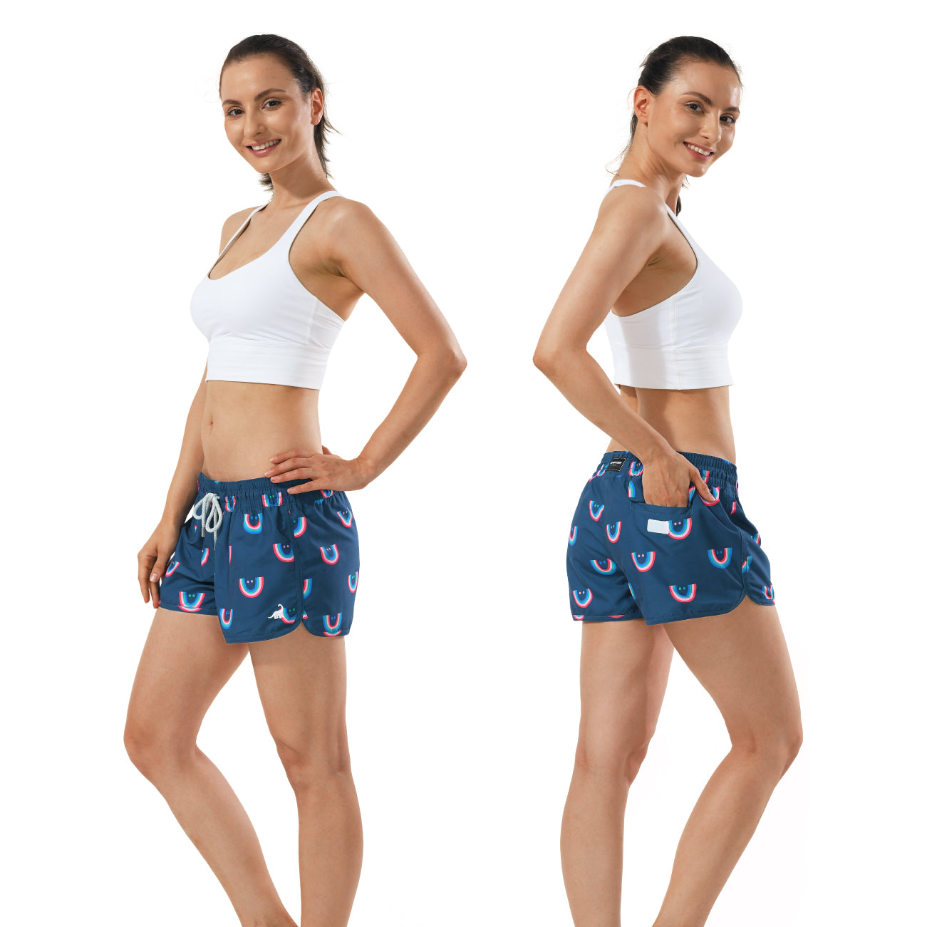 Women’s elastic beach shorts 2.5 inch inseam