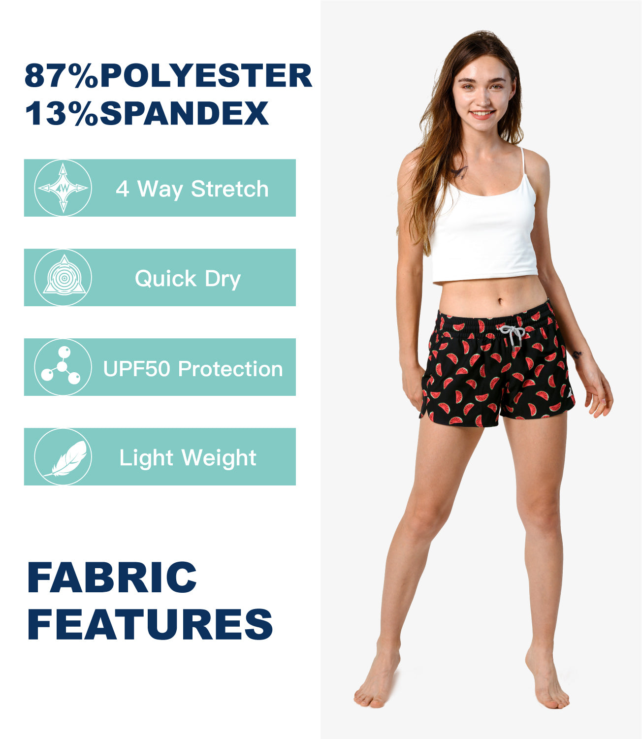 Womenโs 3.5 inch inseam breathable workout shorts for holiday