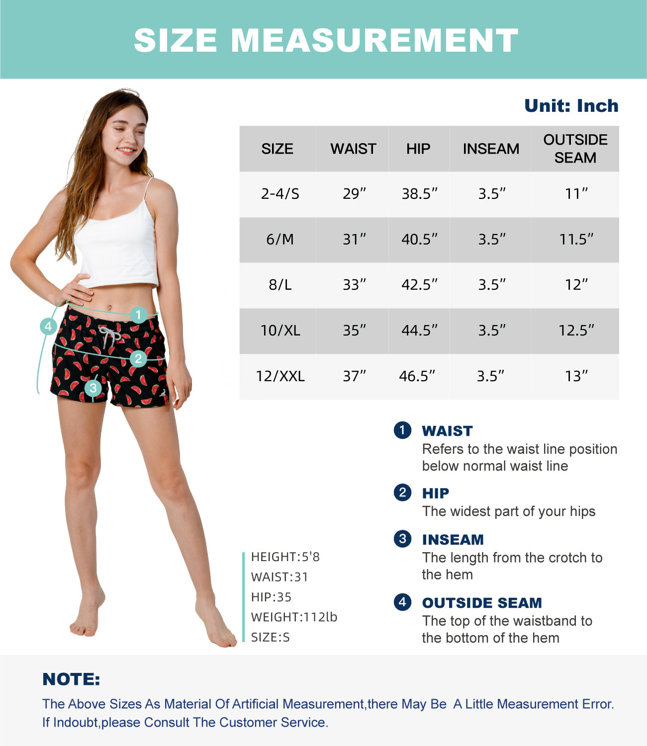 Womenโs summer elastic board shorts quick drying