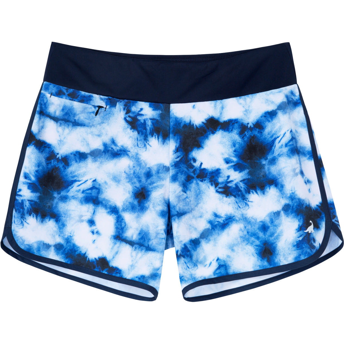 Shorts de yoga de gimnasia con renderizado azul para mujer