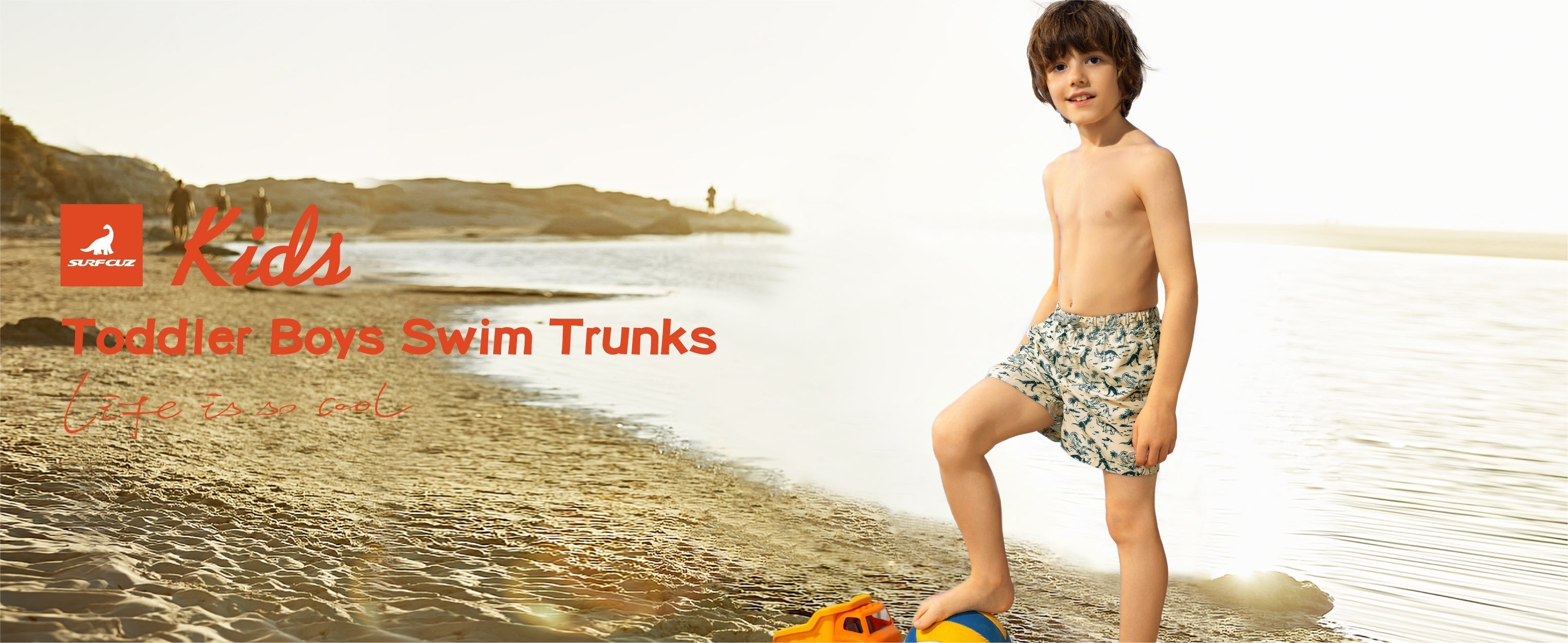 Surfcuz quick-dry children's surf shorts for beach and pool