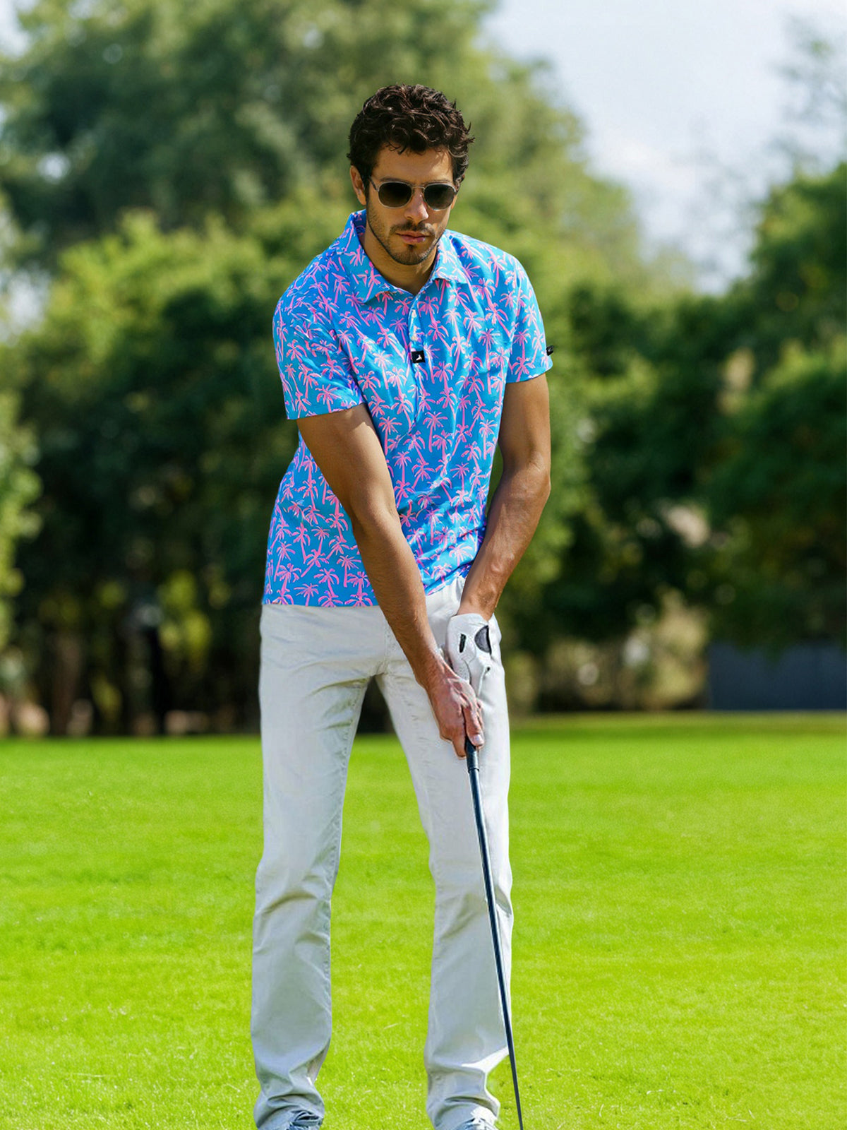 Surfcuz men’s golf polo shirt with moisture-wicking design, ideal for sport and travel