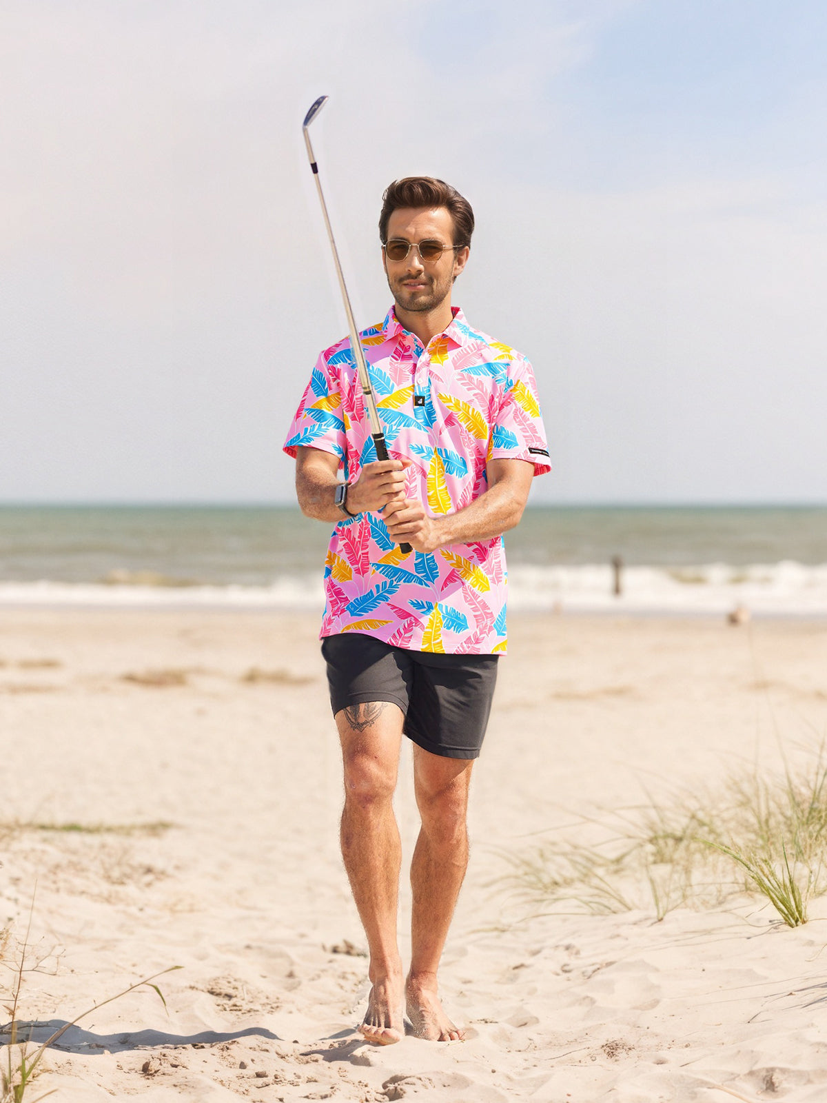 Surfcuz men’s golf polo shirt with lightweight stretch fabric for ultimate comfort