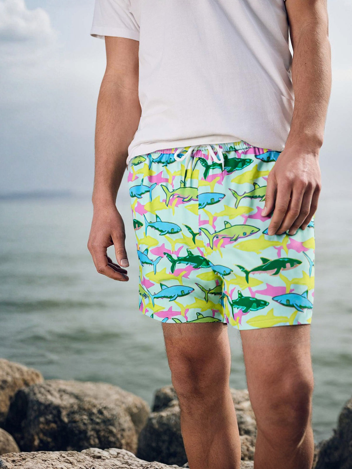 Surfcuz quick-dry men’s swim shorts with compression liner