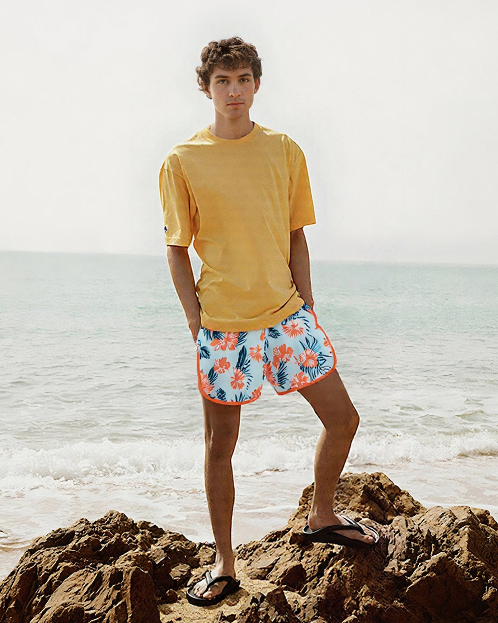 Surfcuz men’s retro piping swim shorts vintage inspired quick dry activewear beach shorts