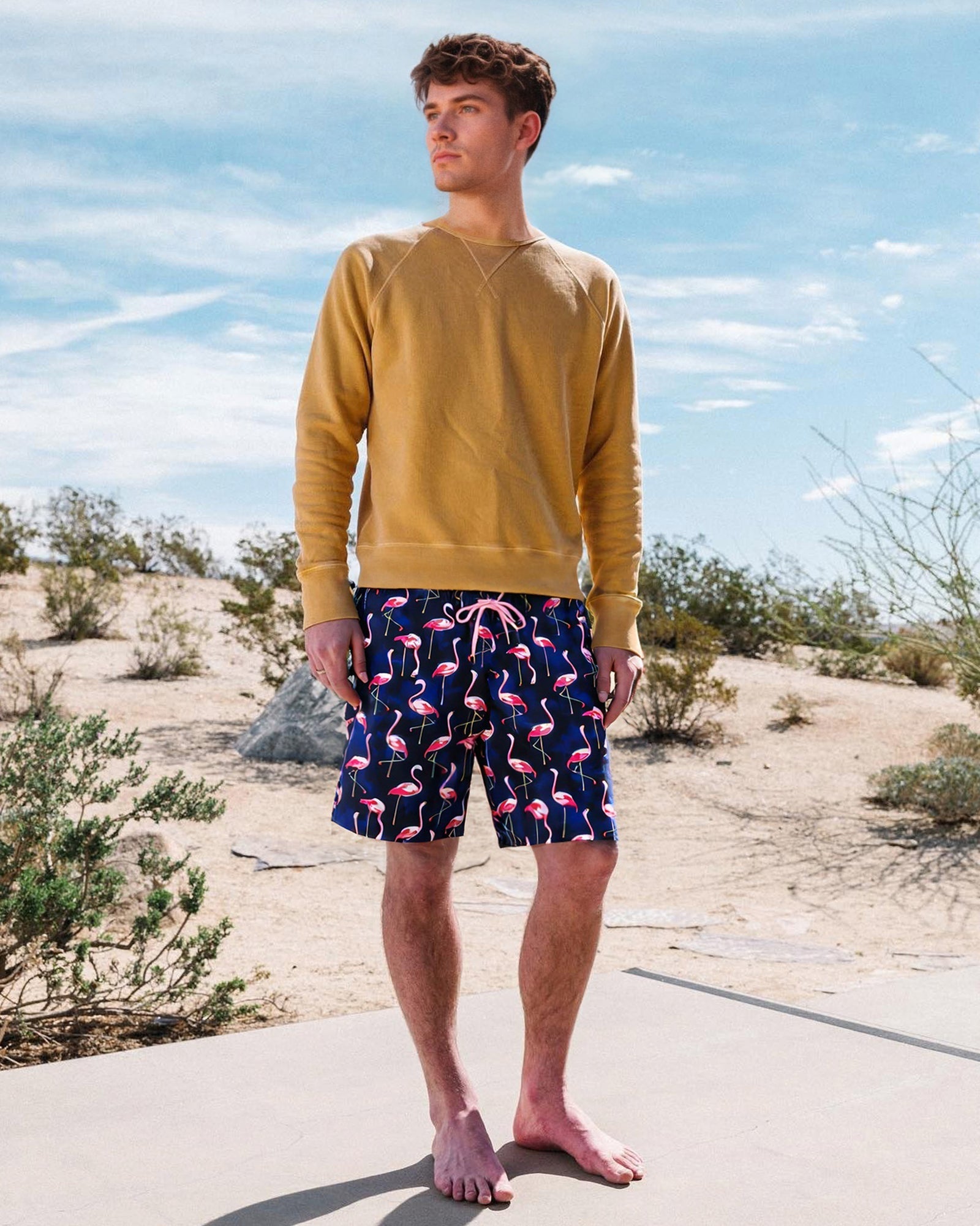 Surfcuz men's 7 inch 2 in 1 swim shorts quick dry fabric after swimming