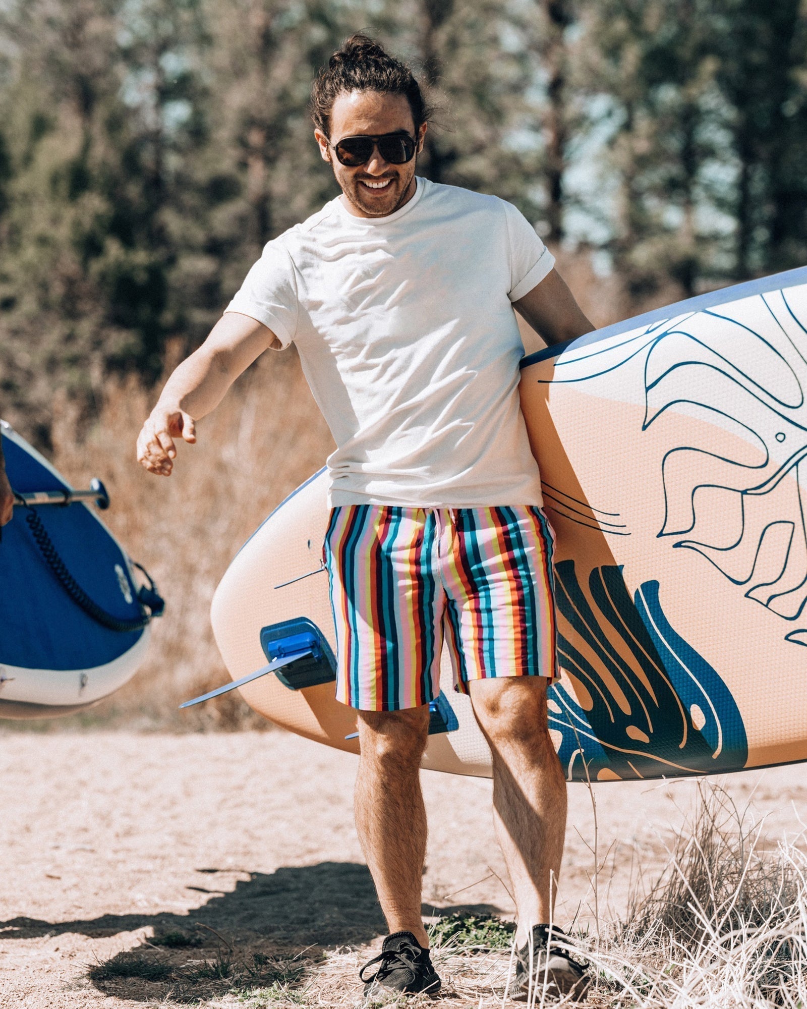 7 inch inseam 2 in 1 men’s swim shorts with built-in liner for swimming and all-day comfort