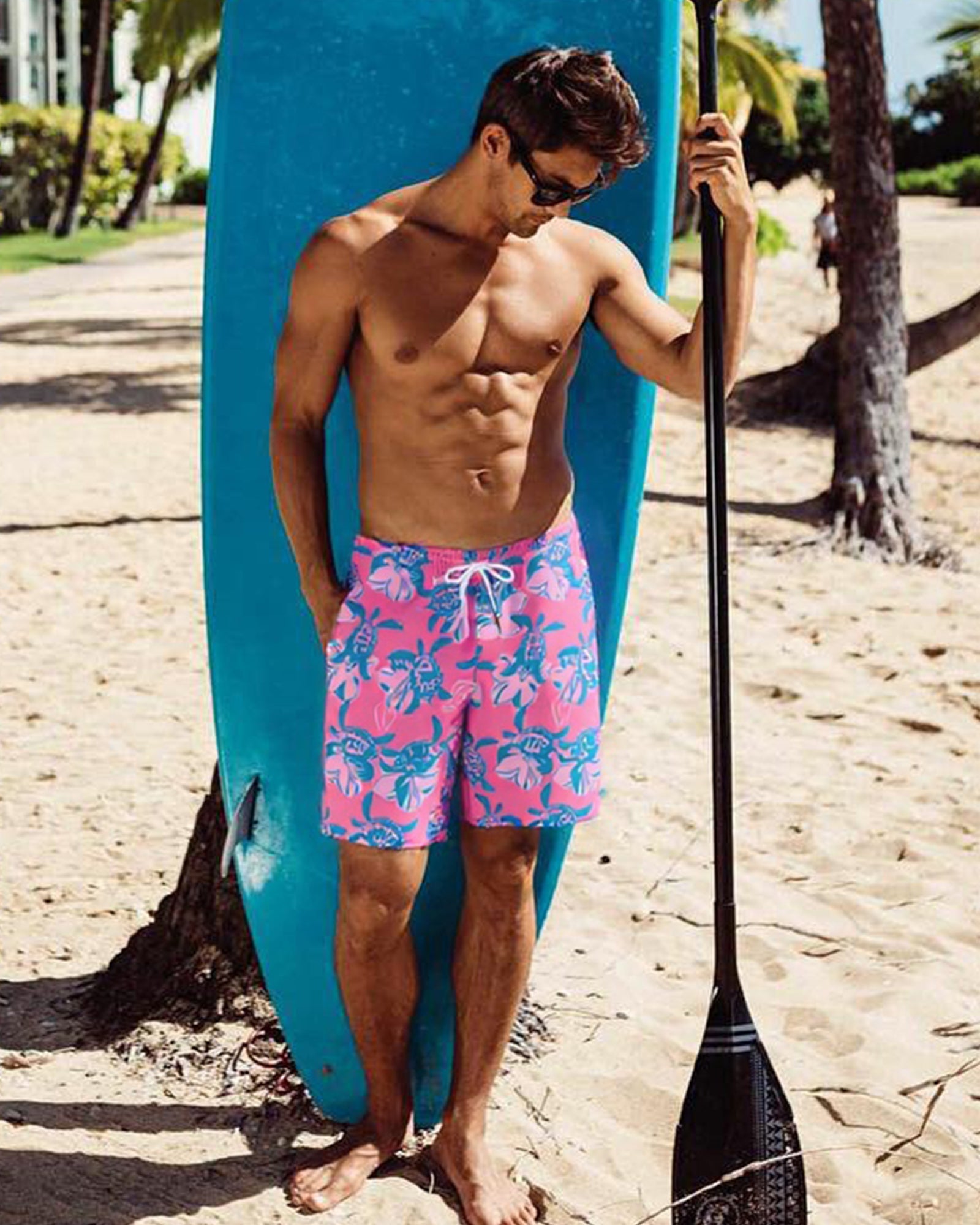 7 inch inseam 2 in 1 men’s swim shorts with compression liner, quick-dry fabric, Surfcuz summer beachwear