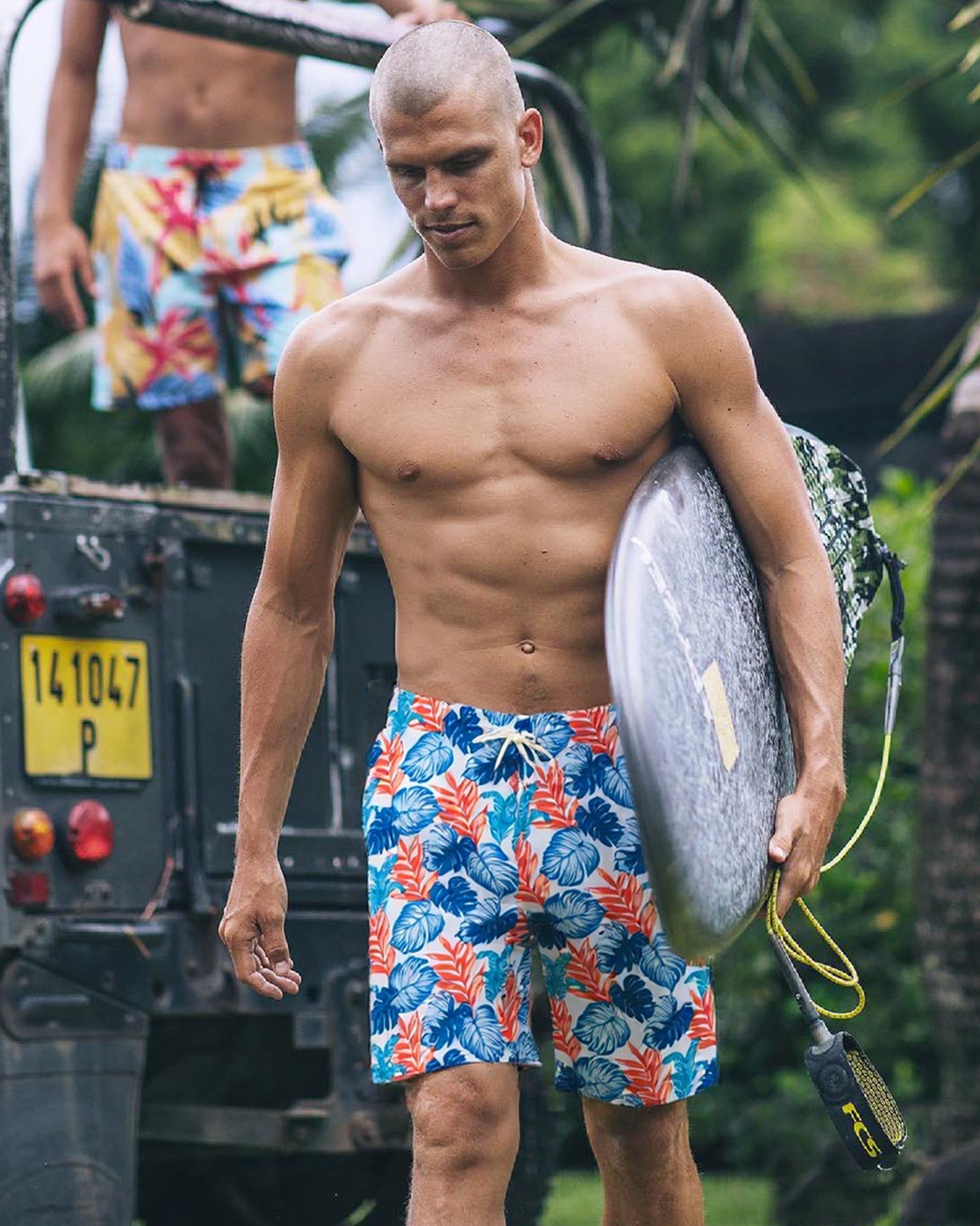 7 inch inseam 2 in 1 men's swim shorts with compression liner, quick dry beachwear by Surfcuz