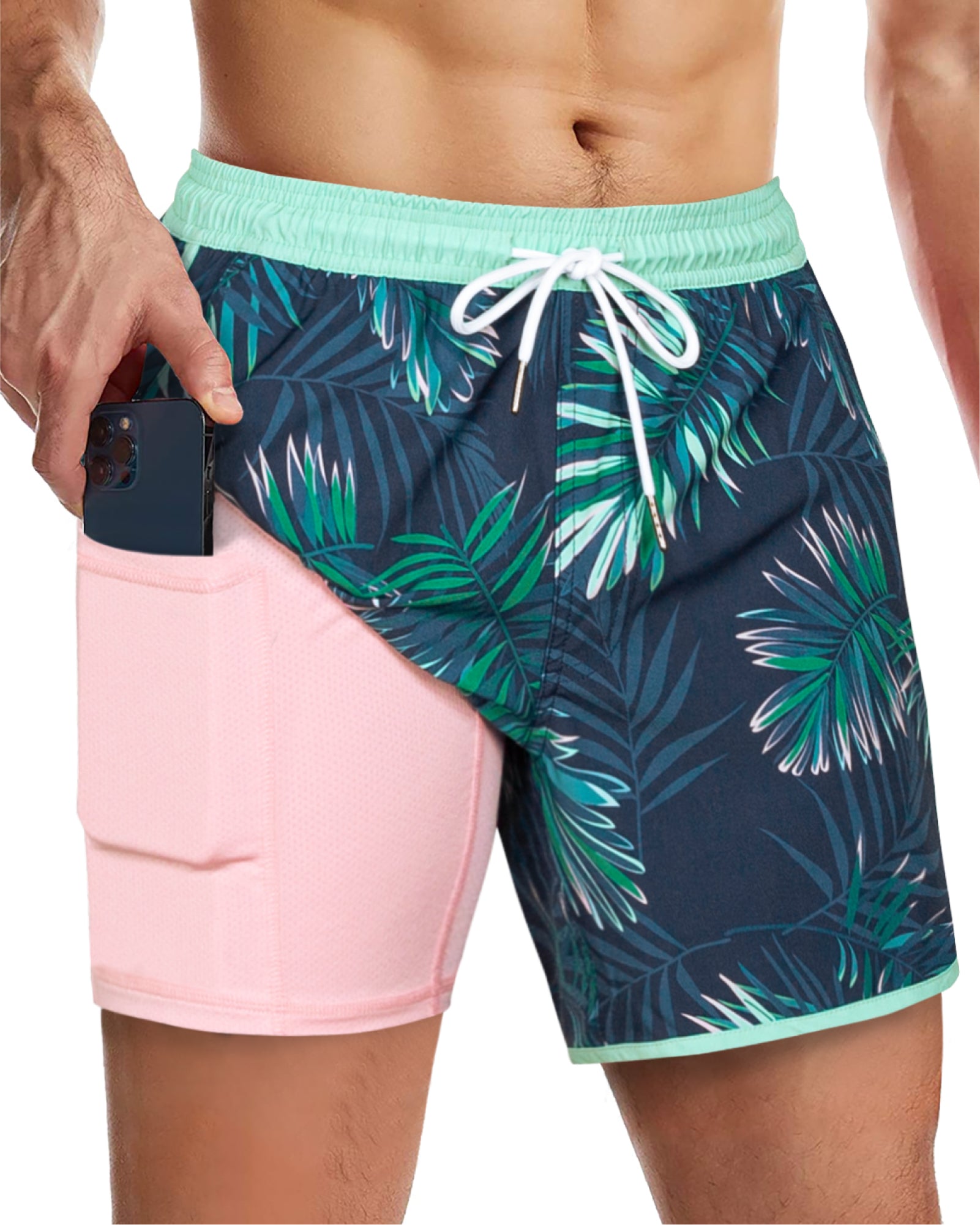 Men's 5 Inch Vintage Quick-Dry Board Shorts