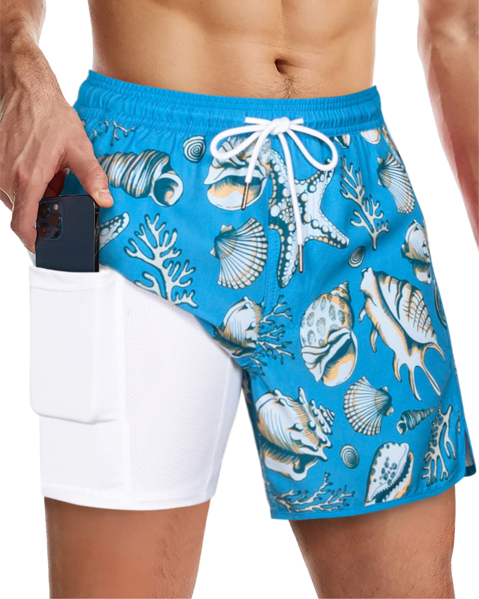 Men's 5 Inch Vintage Quick-Dry Board Shorts