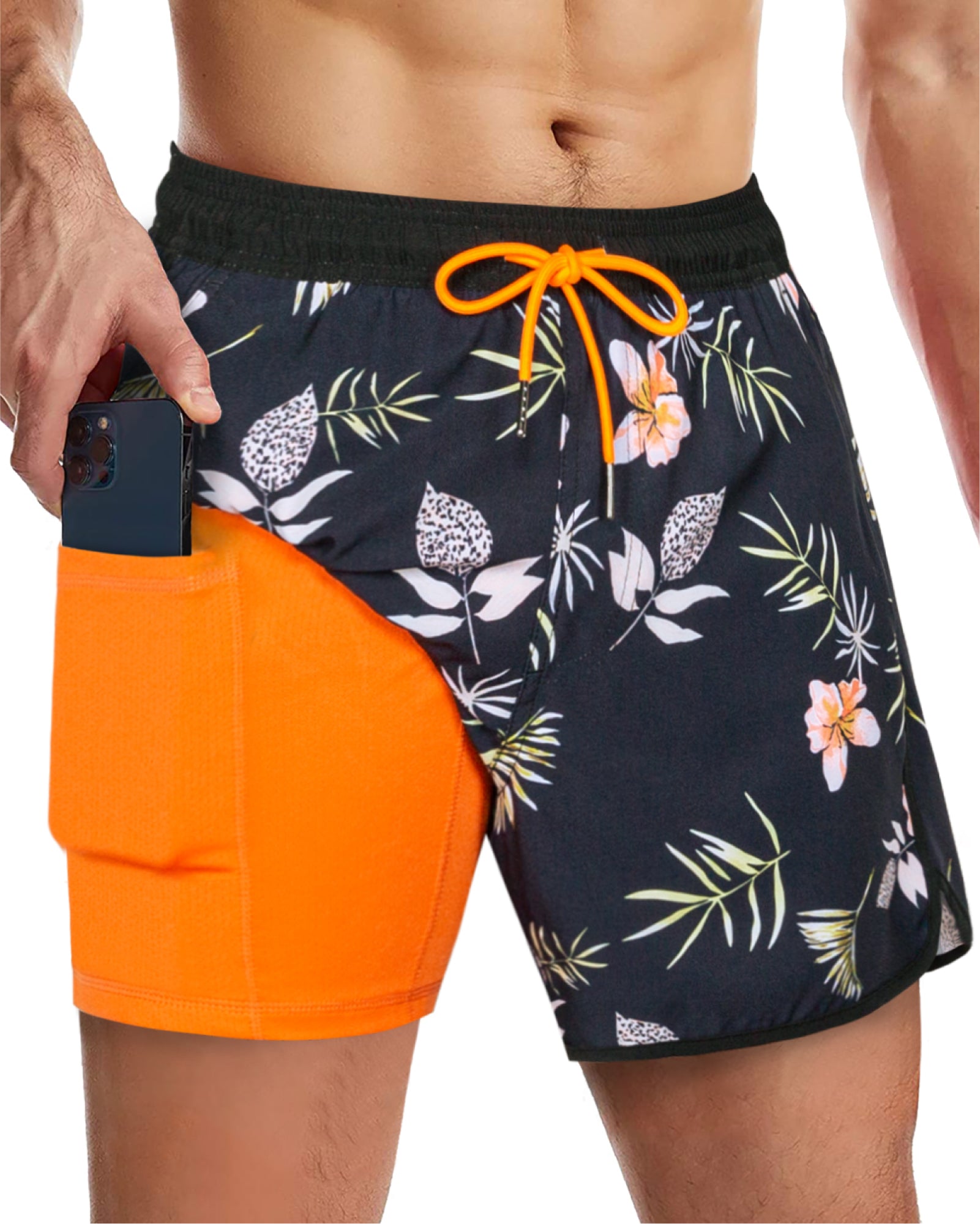 Men's 5 Inch Vintage Quick-Dry Board Shorts
