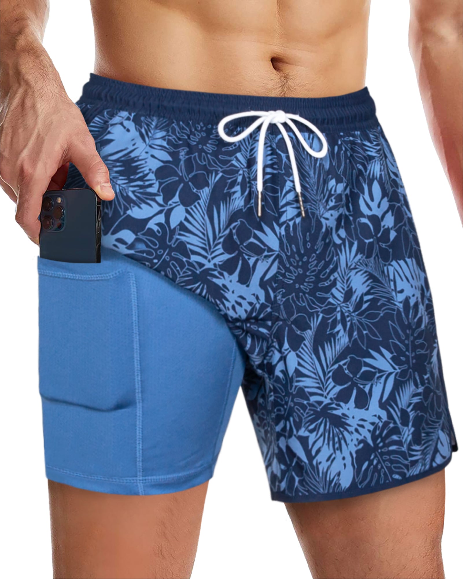 Men's 5 Inch Vintage Quick-Dry Board Shorts