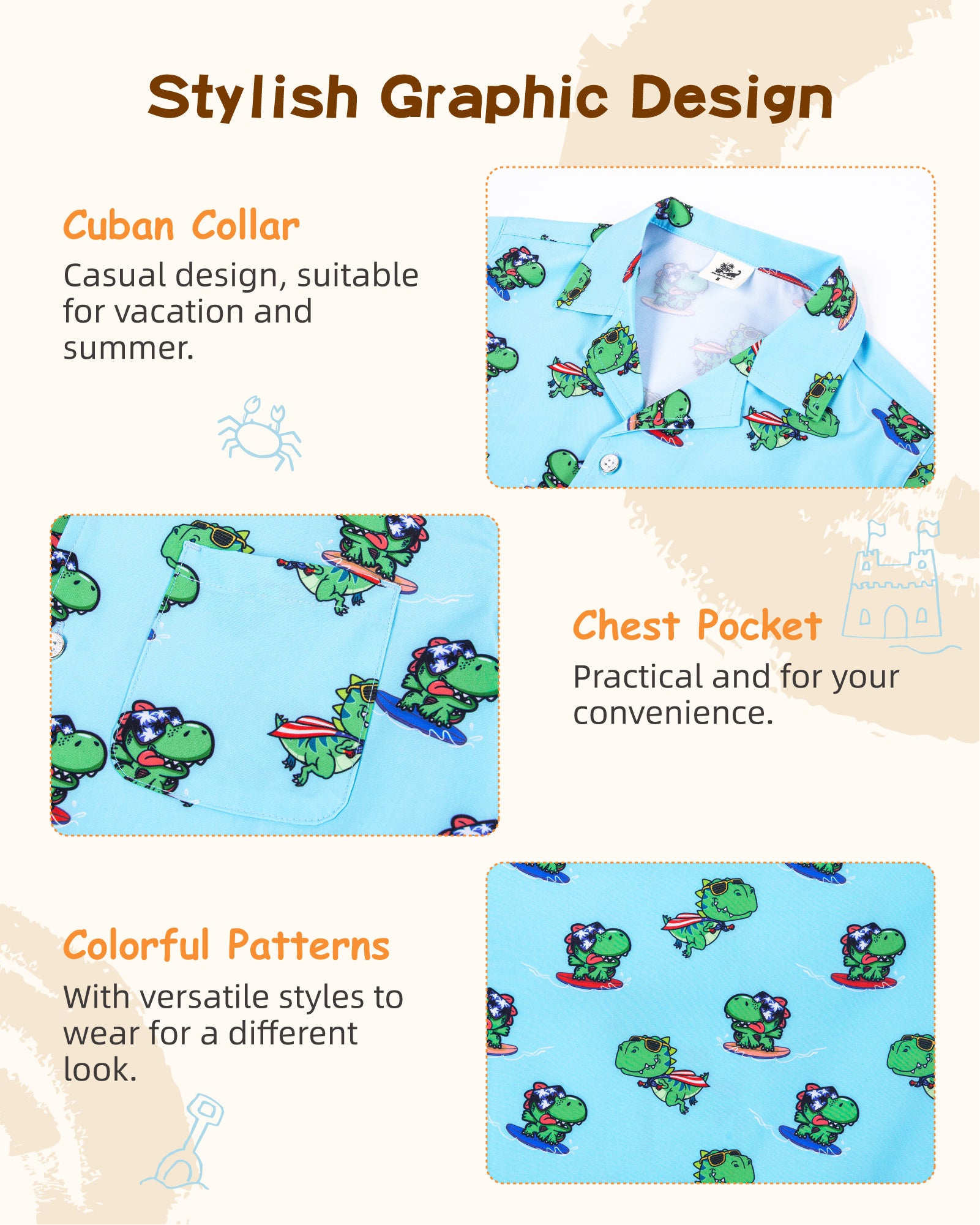 Best-selling kids' tropical print beach shirt