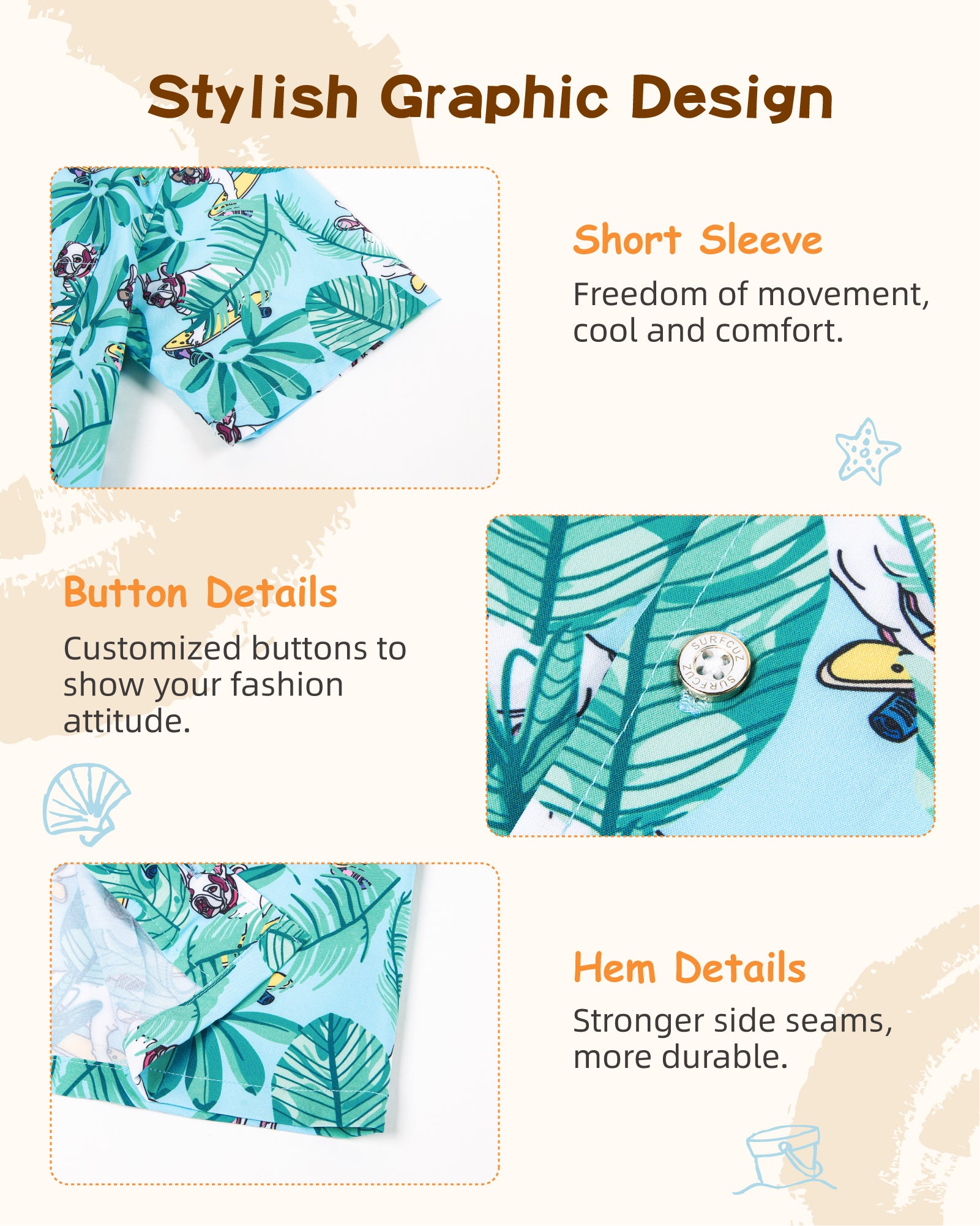 quick-dry kids' swim shirt print