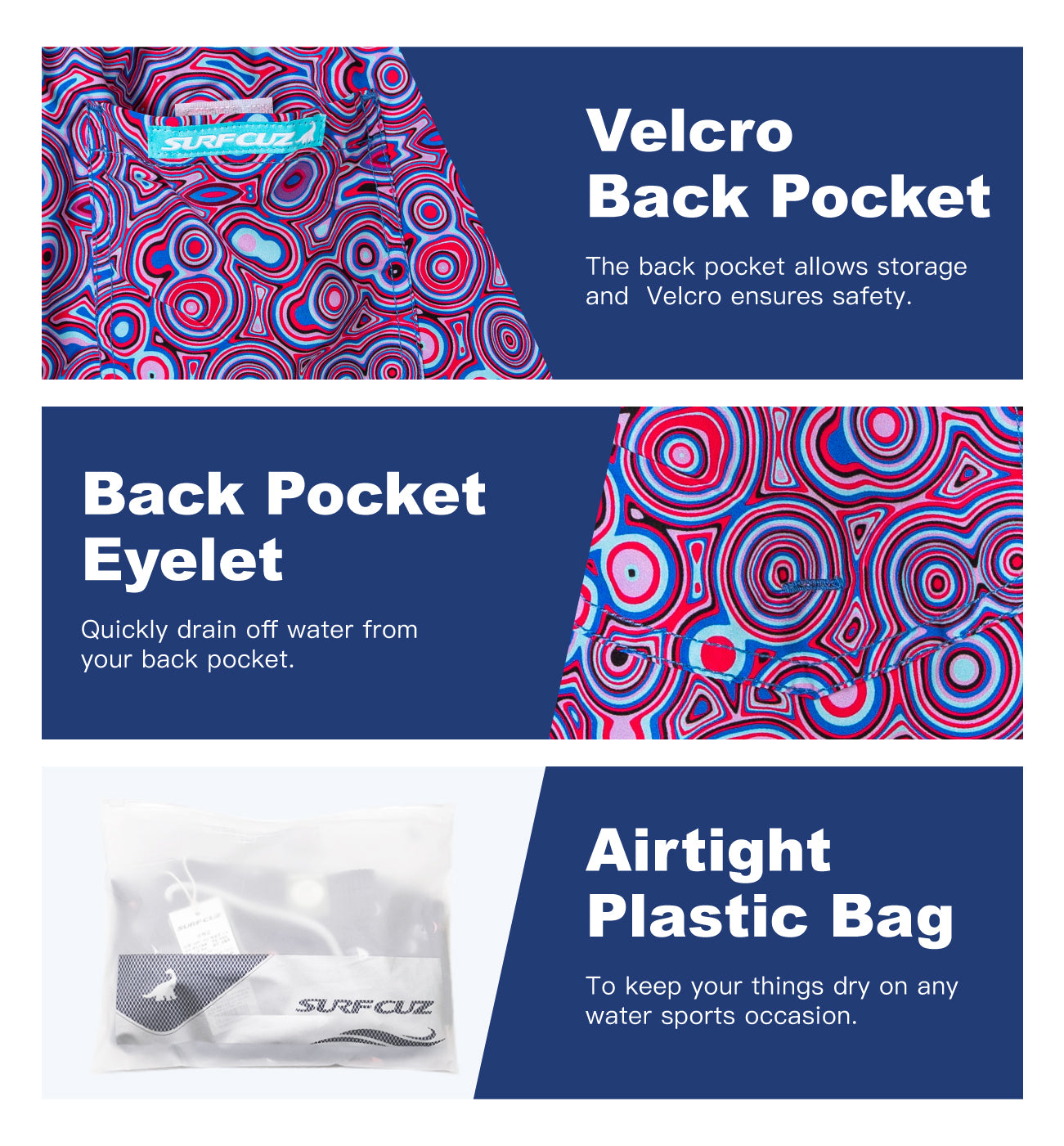 Surfcuz breathable quick dry 5 inch shorts for men