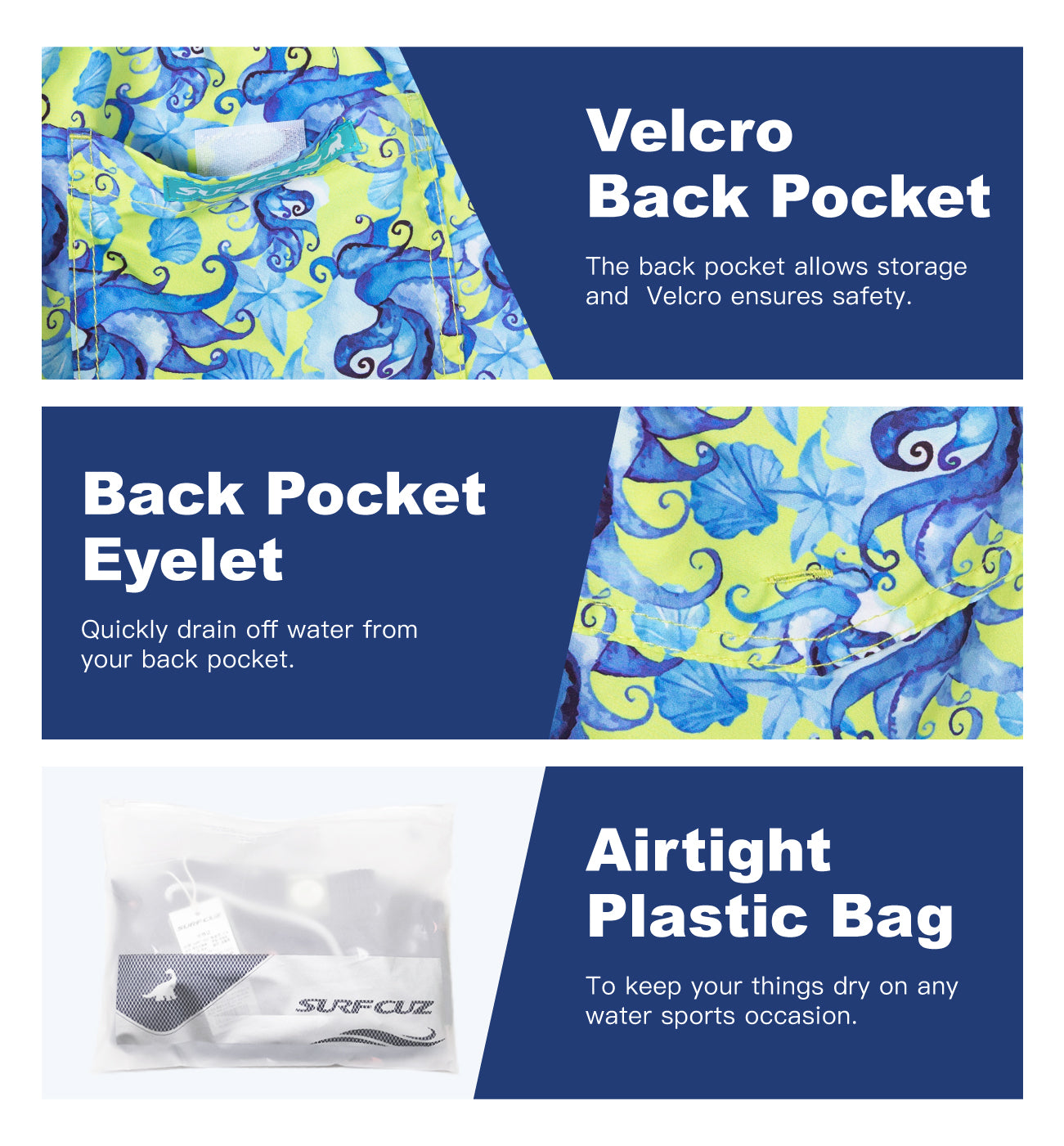 Surfcuz men’s quick dry 5 inch classic shorts