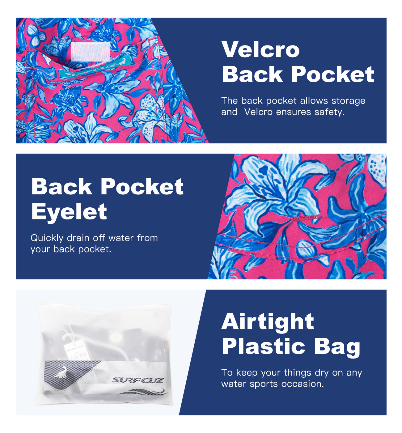 Surfcuz 5 inch quick dry men’s holiday swim trunks