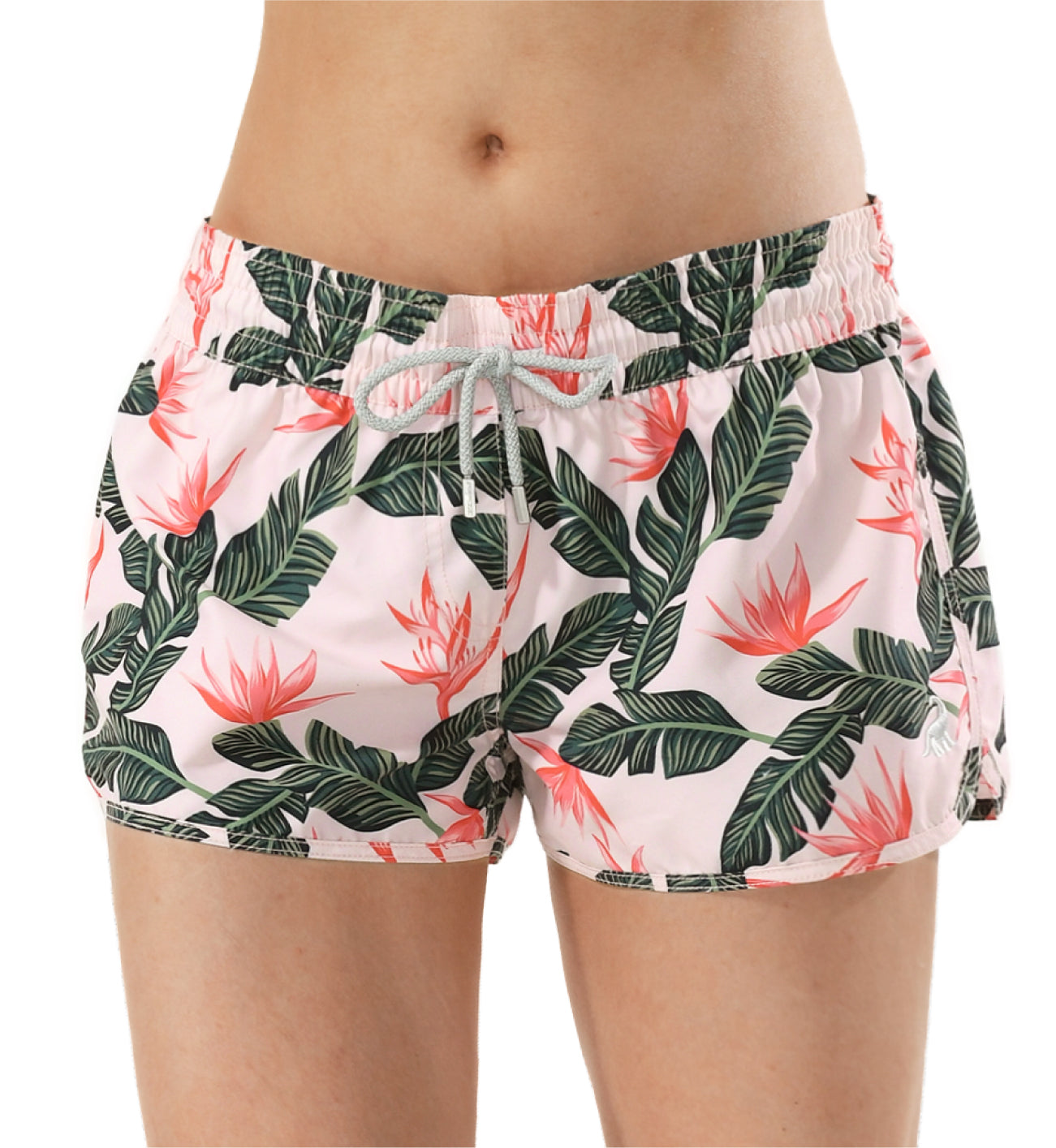 Soft stretch 2.5 inch inseam women's beach shorts, quick-dry fabric perfect for tropical seaside getaways