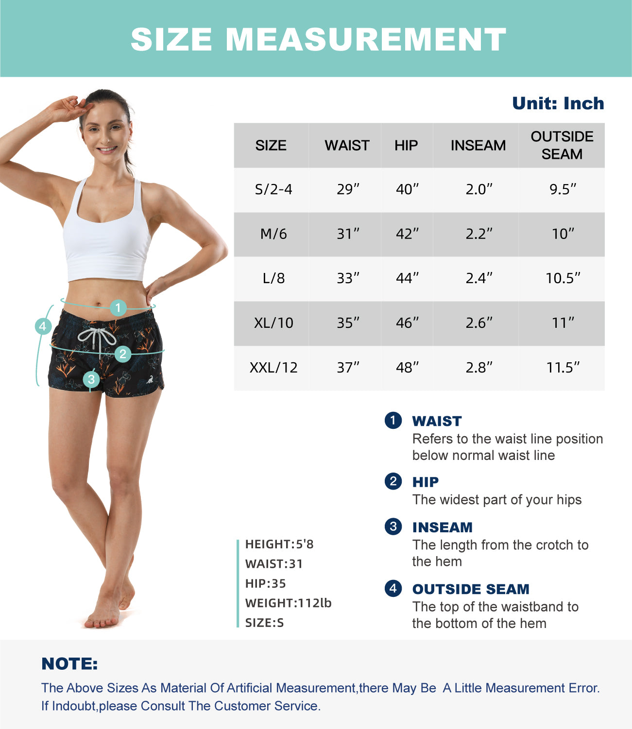 Black floral 2.5 inch inseam women's swim shorts, stretchy quick-dry fabric ideal for beach vacations