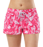 Breathable fast-dry 2.5 inch women's beach shorts in pink, lightweight design for seaside vacations