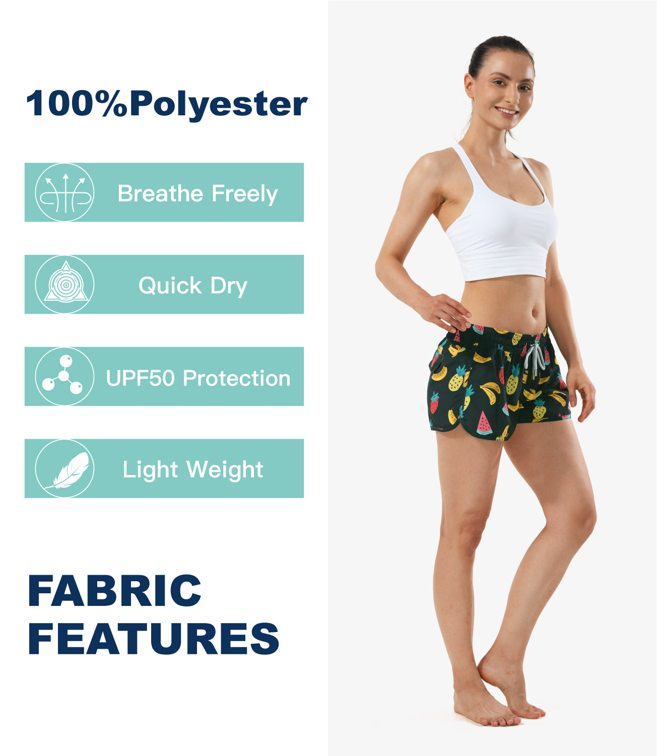 Women’s casual summer surf shorts 2.5 inseam