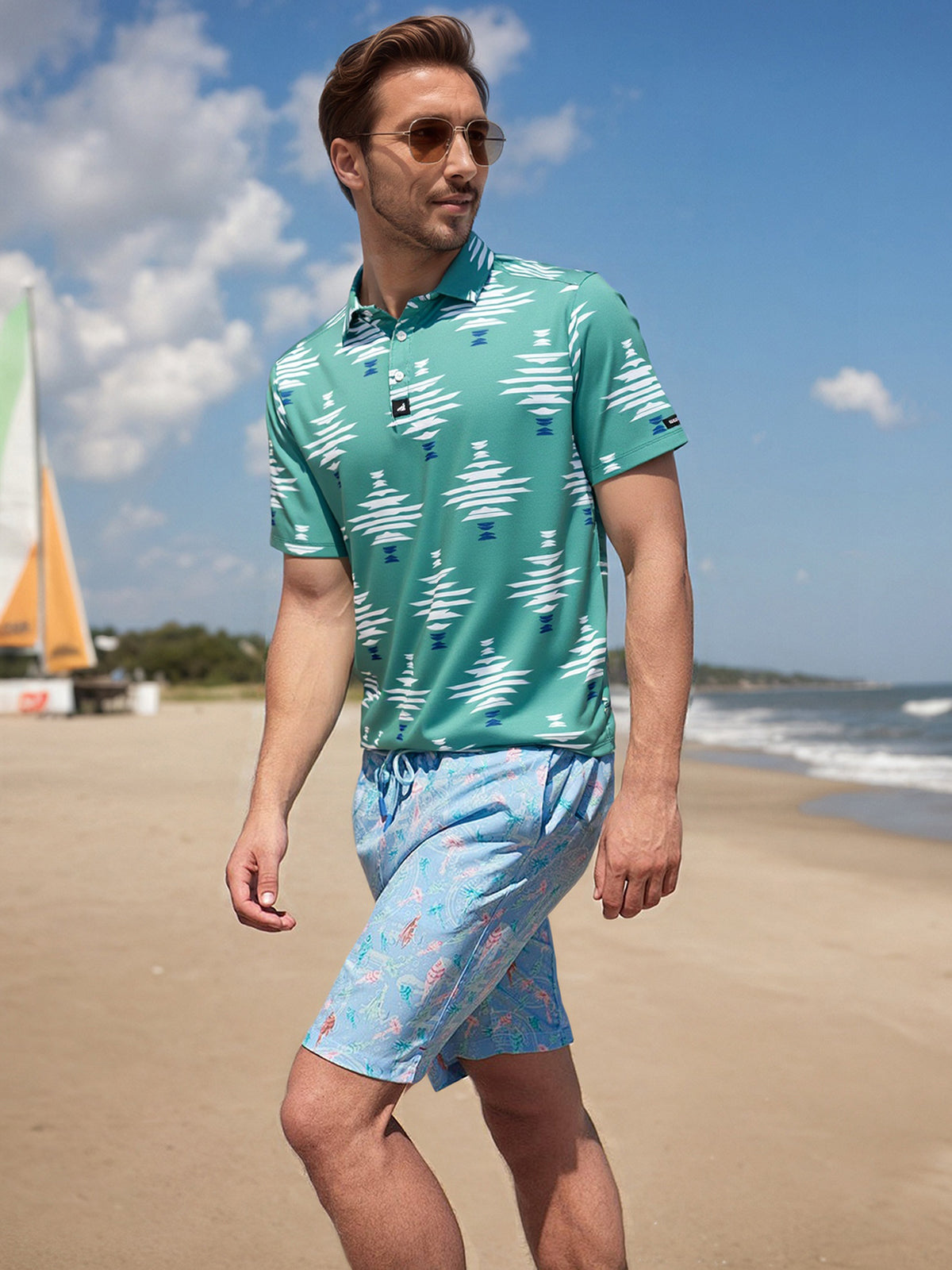 Men's Quick-Dry Stretch Golf Polo Shirts