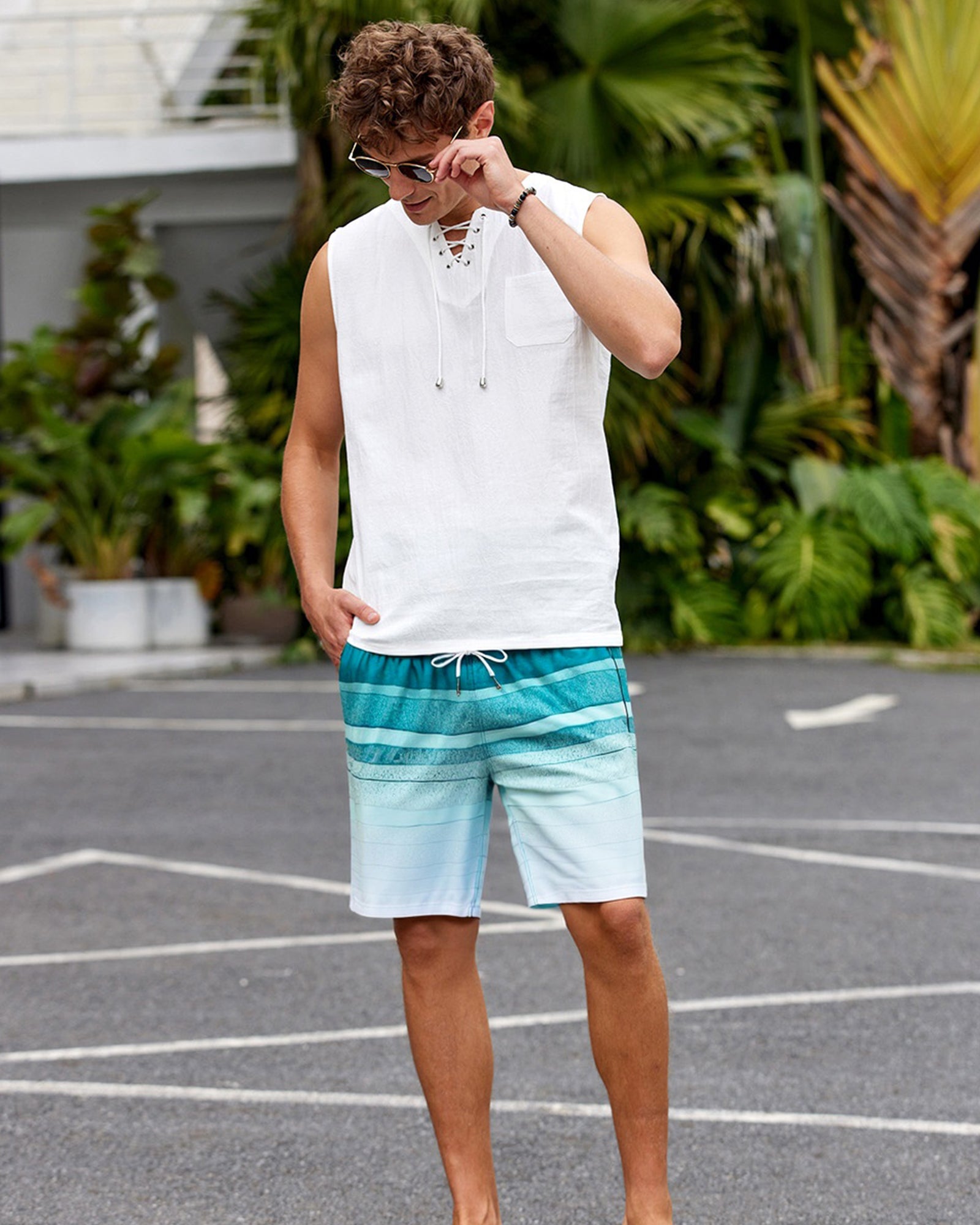 Surfcuz Men's 9" 2-in-1 Swim Trunks – Stretch Lining, Quick Dry