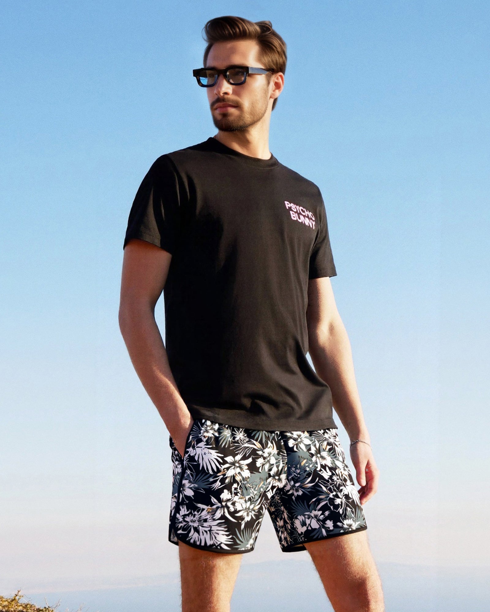 Men's Scollap Hem Mesh Lining Swim Trunks