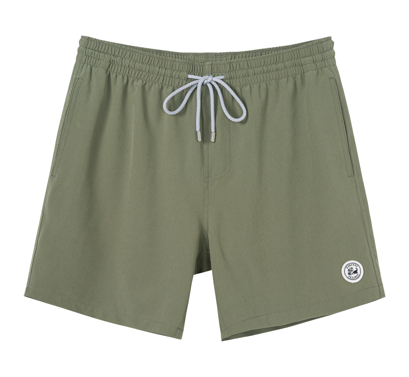 Men's Solid Color Stretch Swim Trunk With Mesh Liner