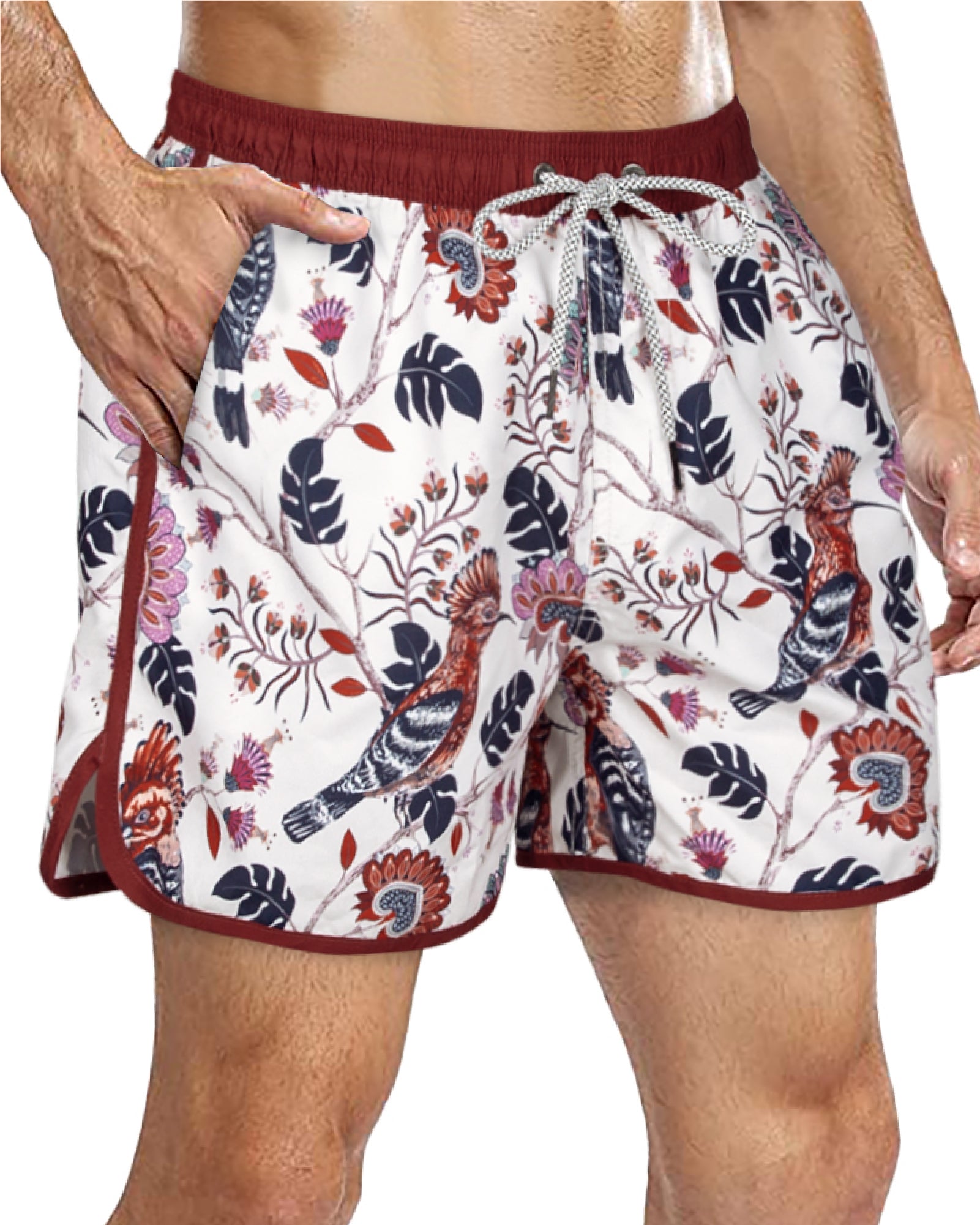 Men's Mesh Lining Vintage Swim Trunks