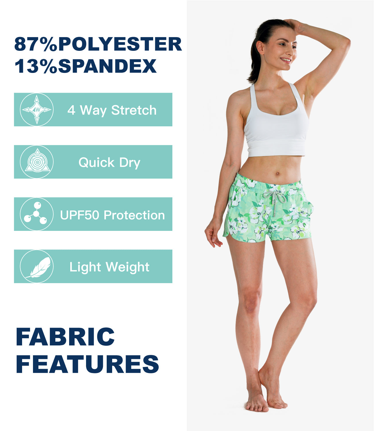 Versatile 3.5 inch inseam surf shorts for women