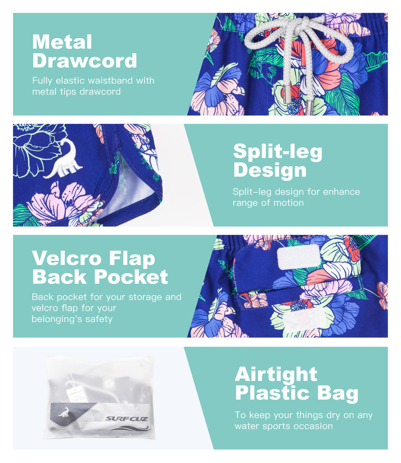 Quick dry stretch fabric women’s swim shorts