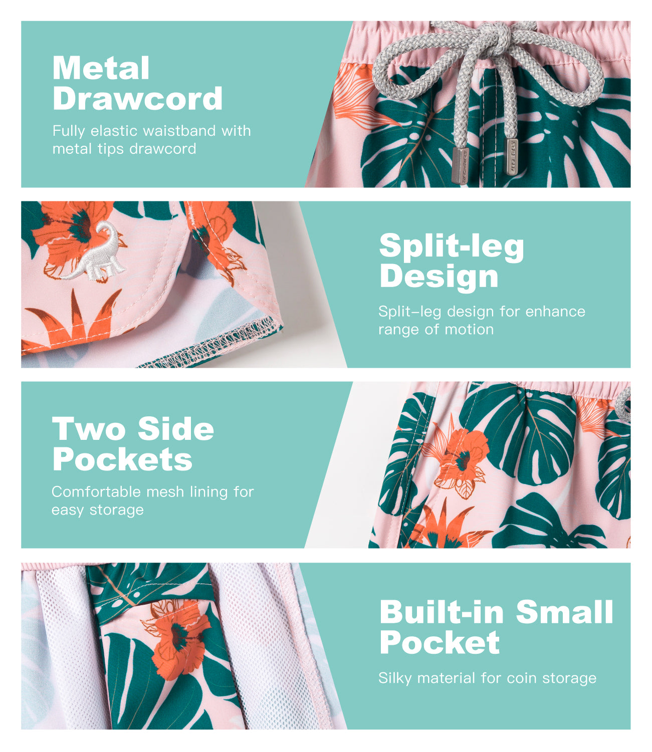 Sporty beach shorts women’s 3.5 inch inseam