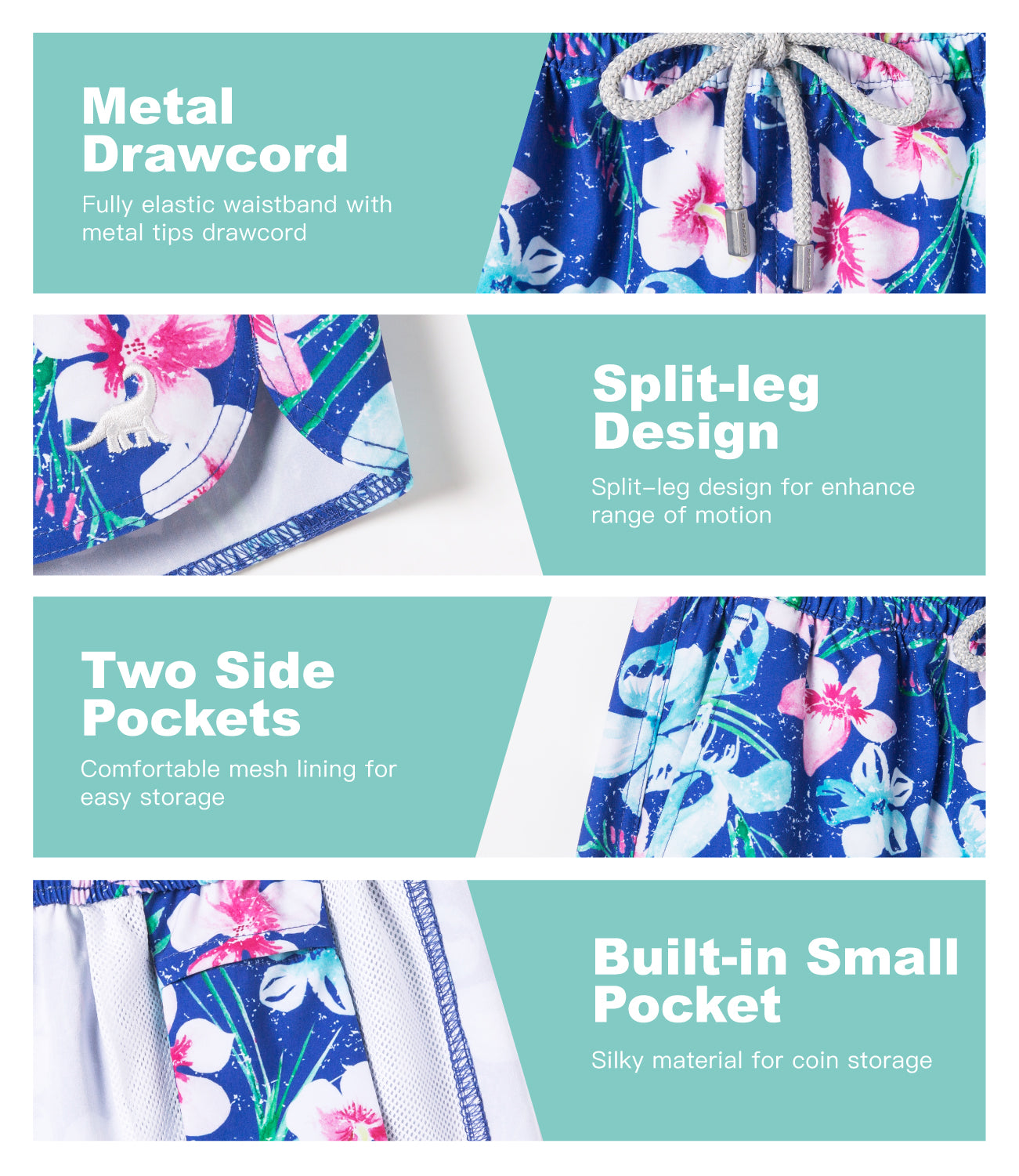 Lightweight 3.5 inch inseam swim shorts for women