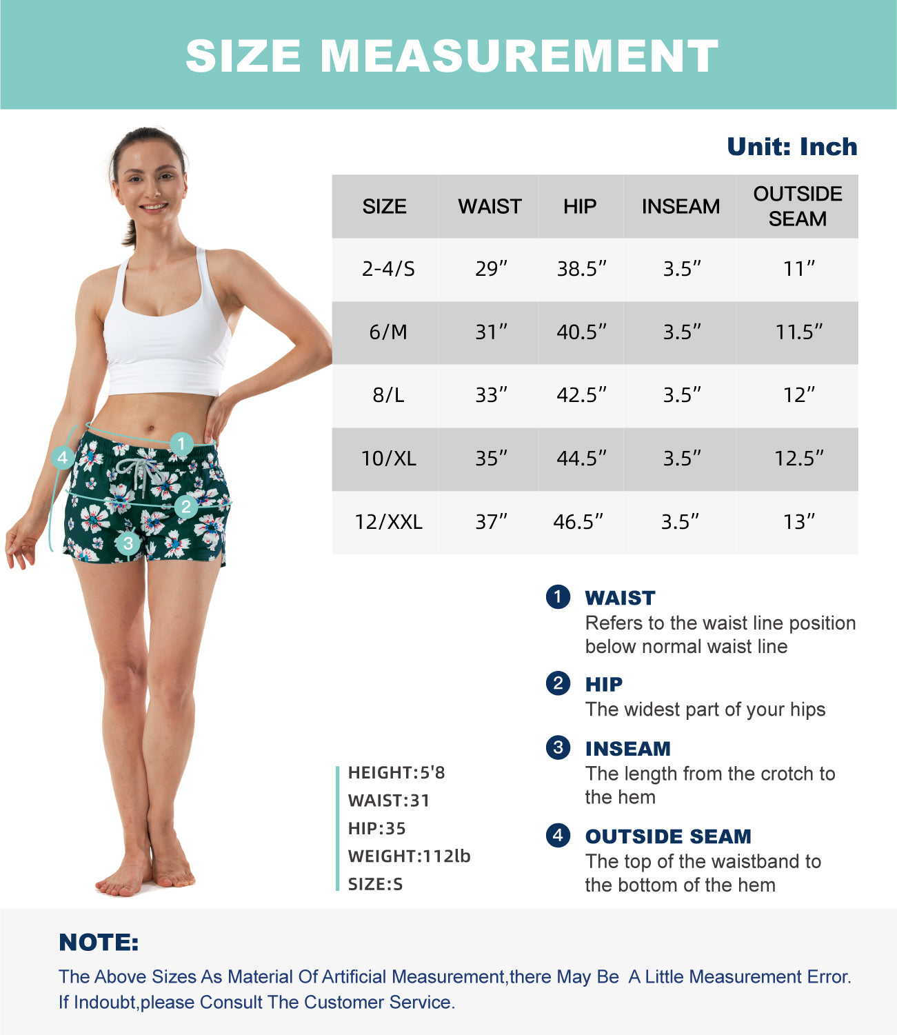 Lightweight boardshorts for women with 3.5 inseam