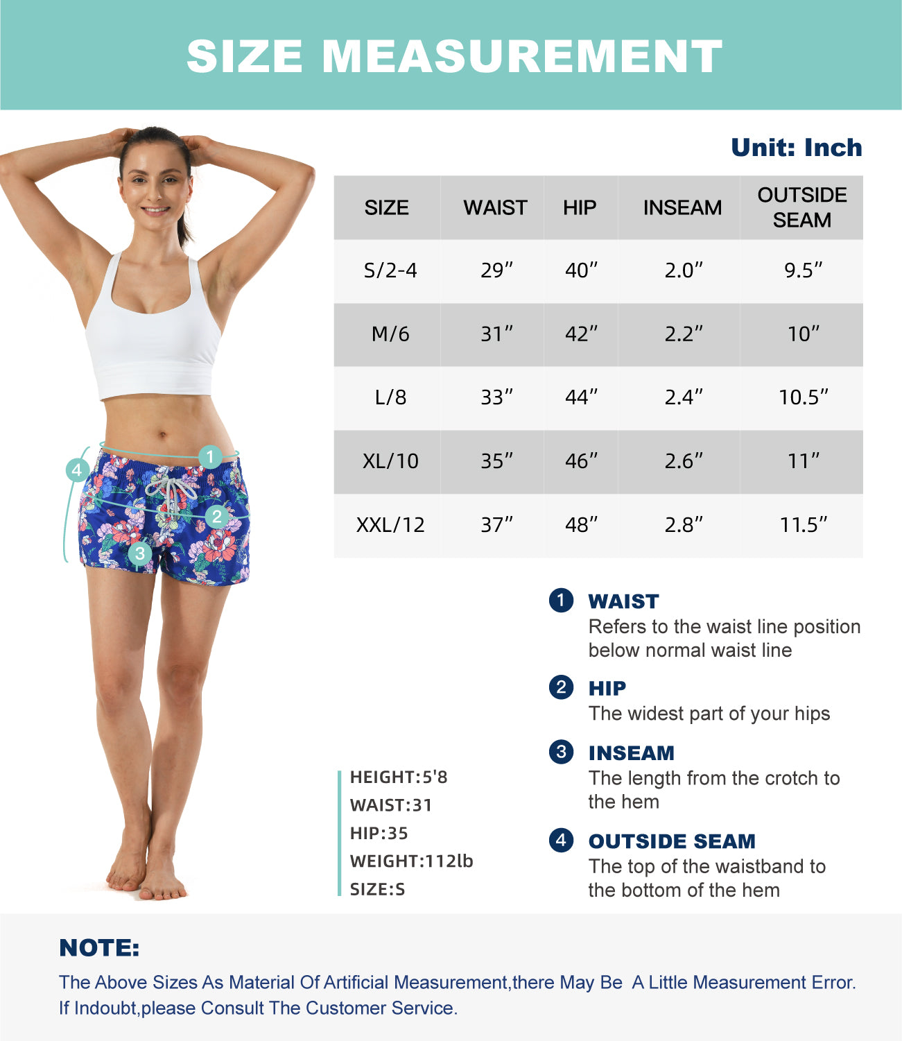 Lightweight women’s board shorts quick drying