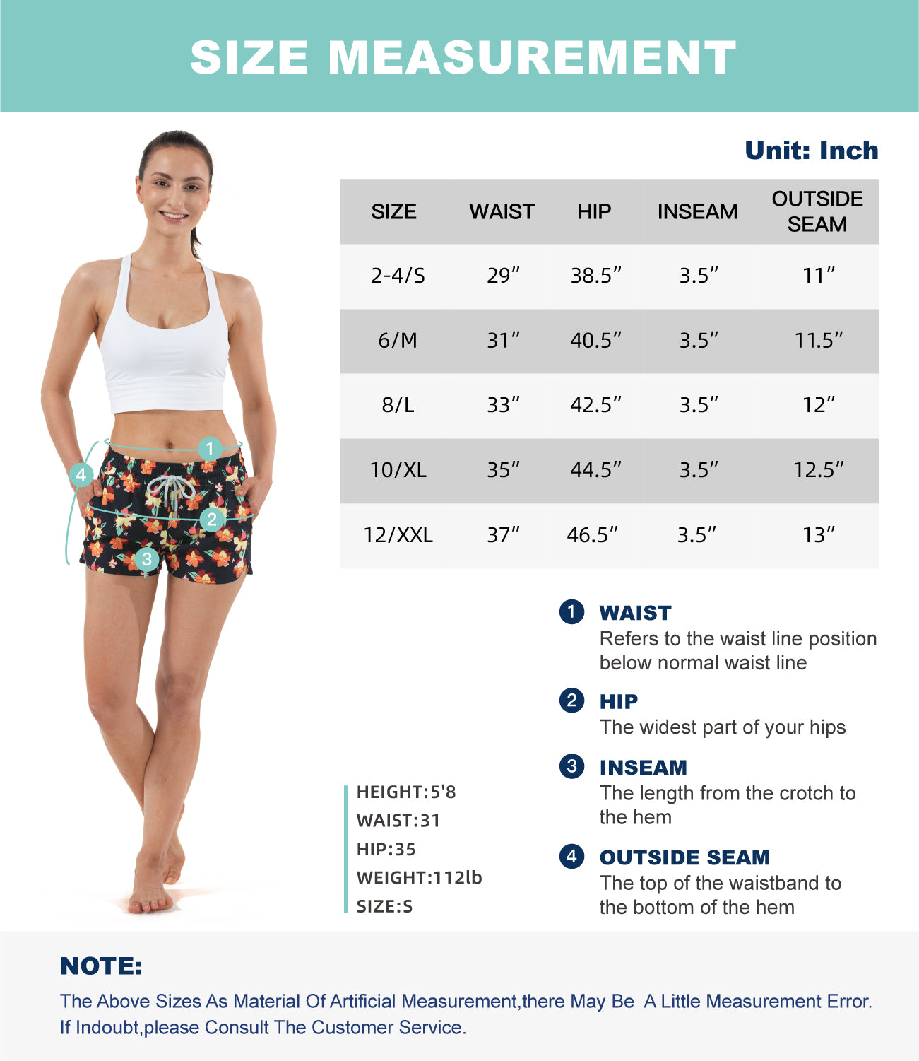 Casual quick dry stretch shorts for women beachwear