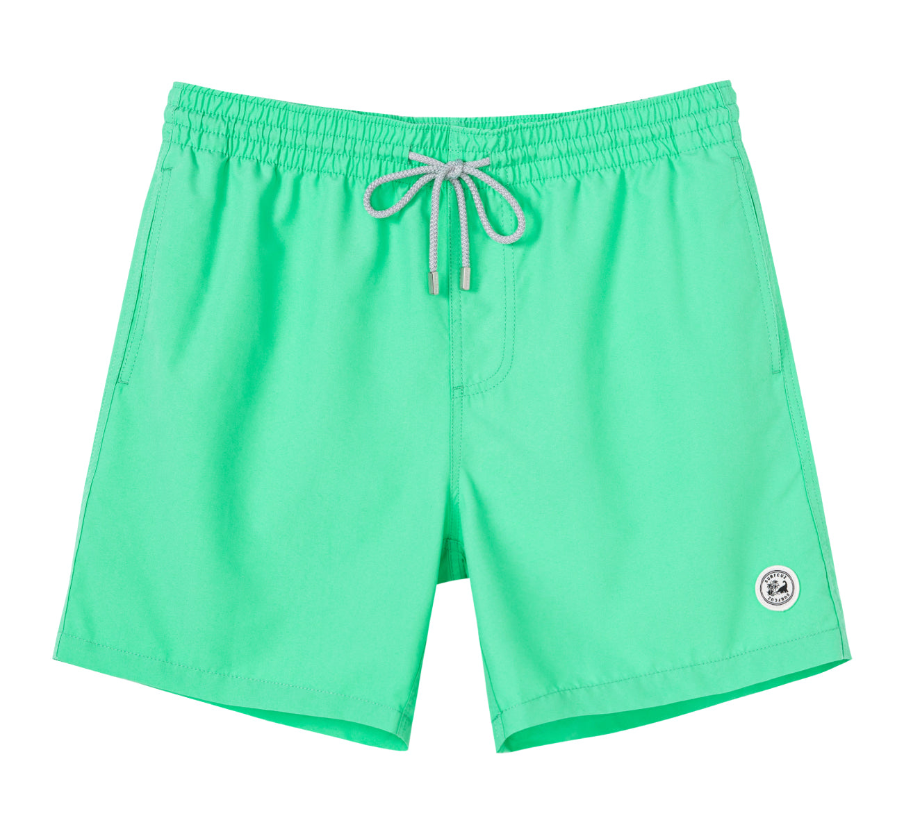 Men's Solid Color Swim Trunk With Mesh Liner & Pockets