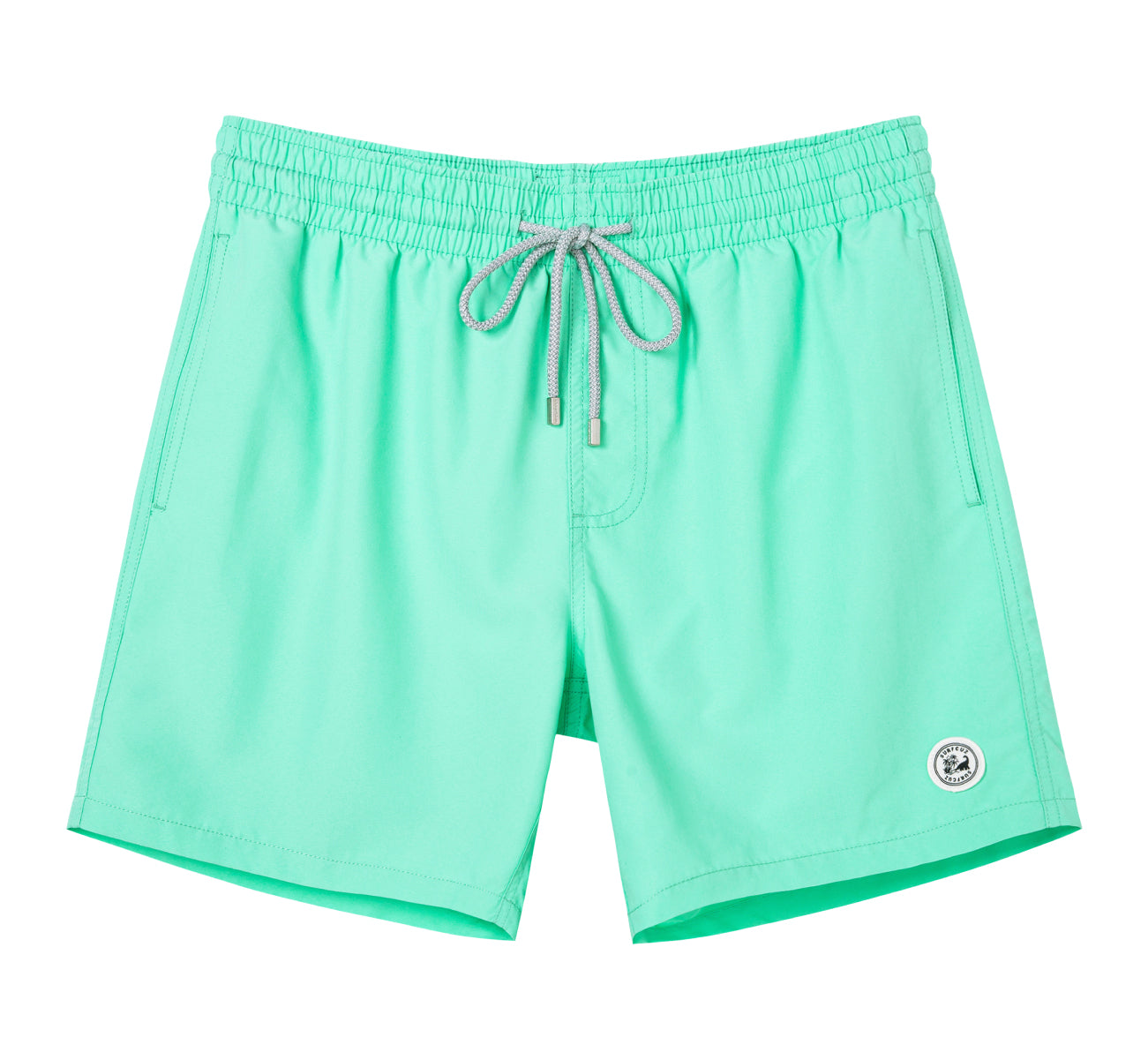 Men's Solid Color Swim Trunk With Mesh Liner & Pockets