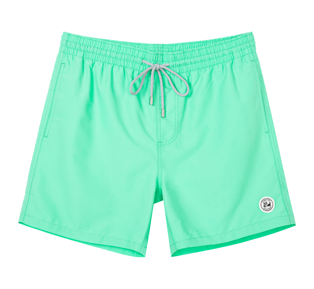 Men's Solid Color Swim Trunk With Mesh Liner & Pockets