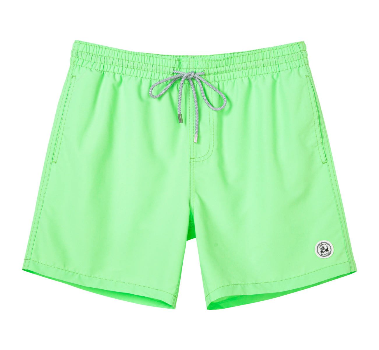 Men's Solid Color Swim Trunk With Mesh Liner & Pockets