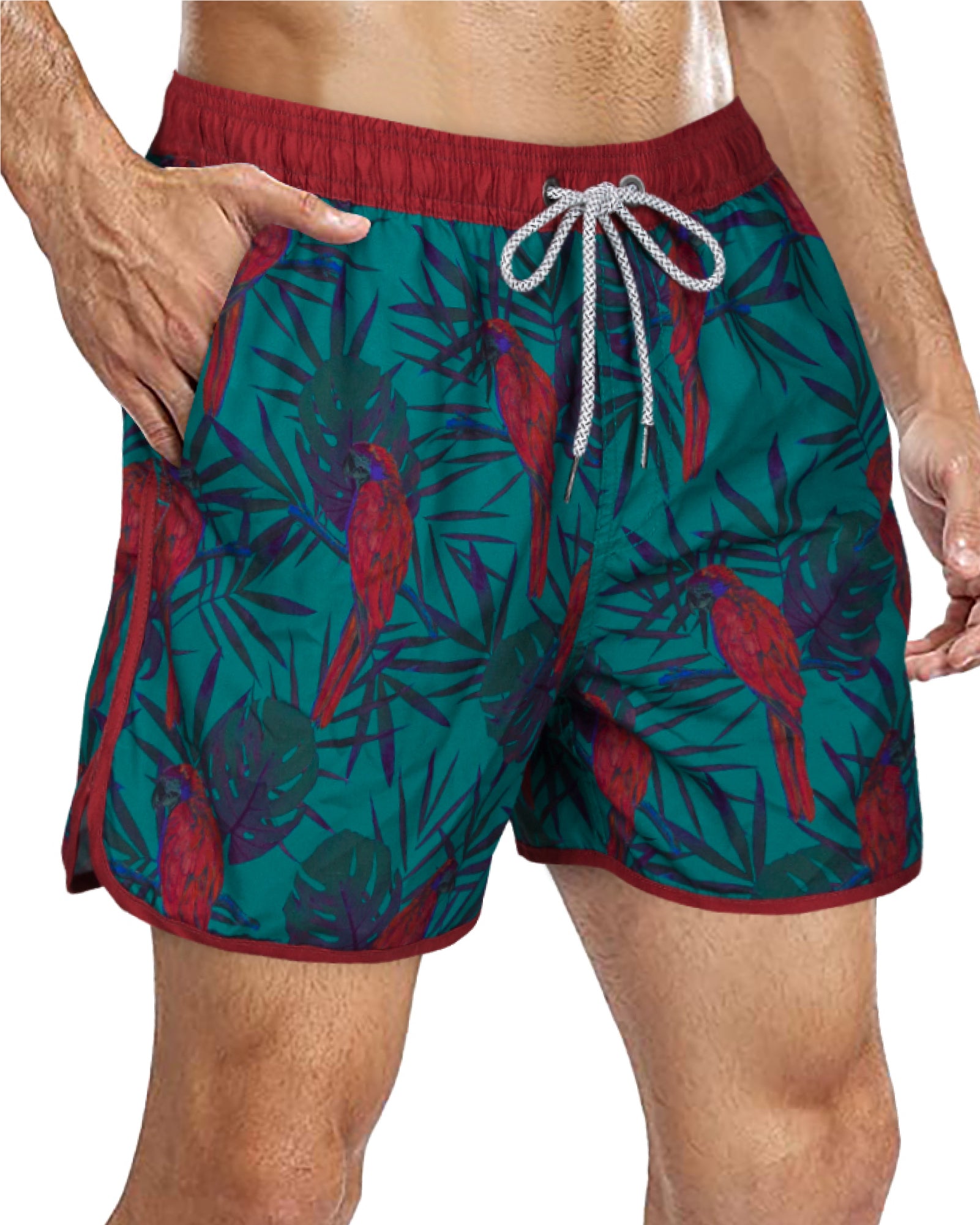 Men's Mesh Lining Vintage Swim Trunks
