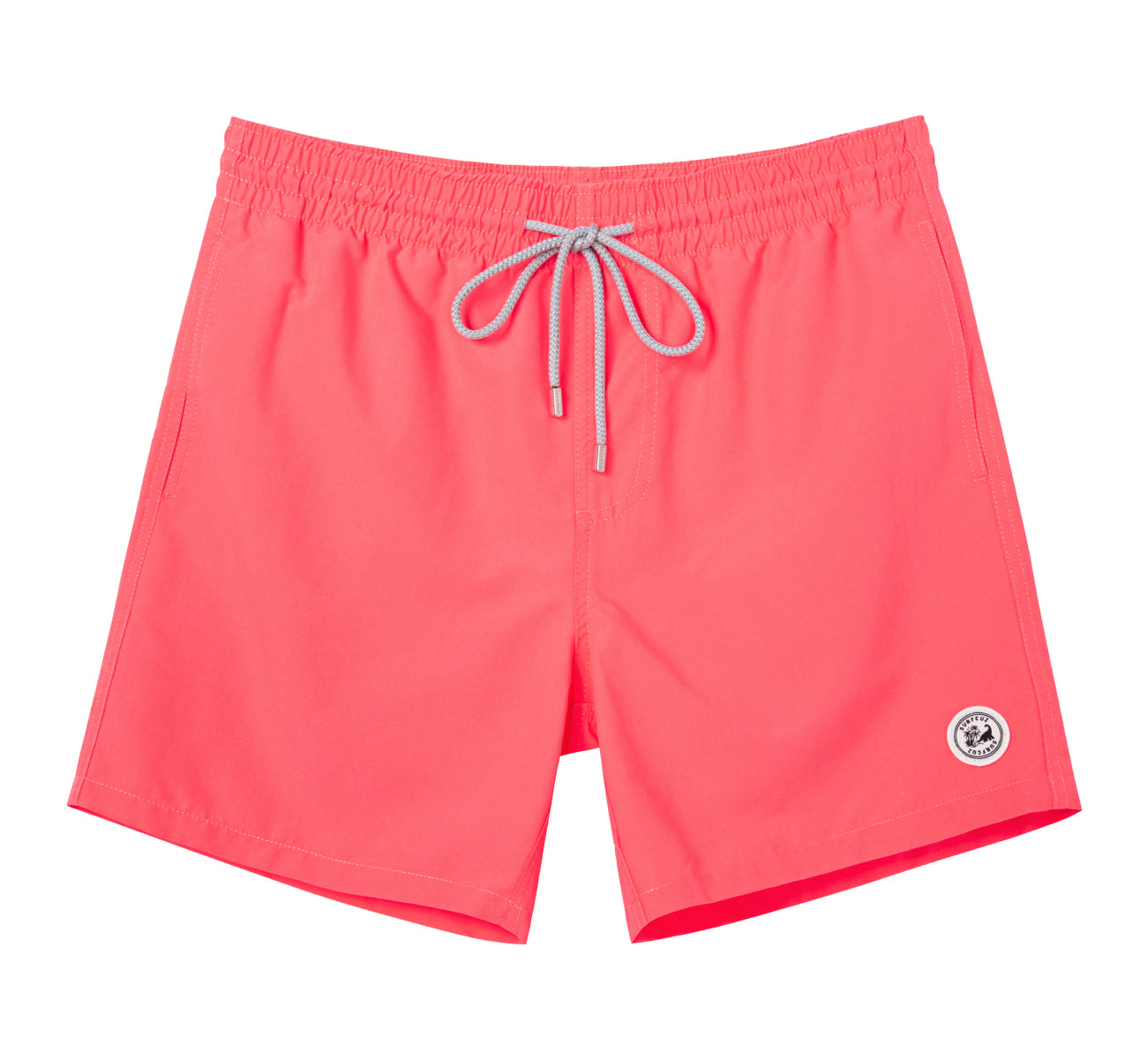 Men's Solid Color Swim Trunk With Mesh Liner & Pockets